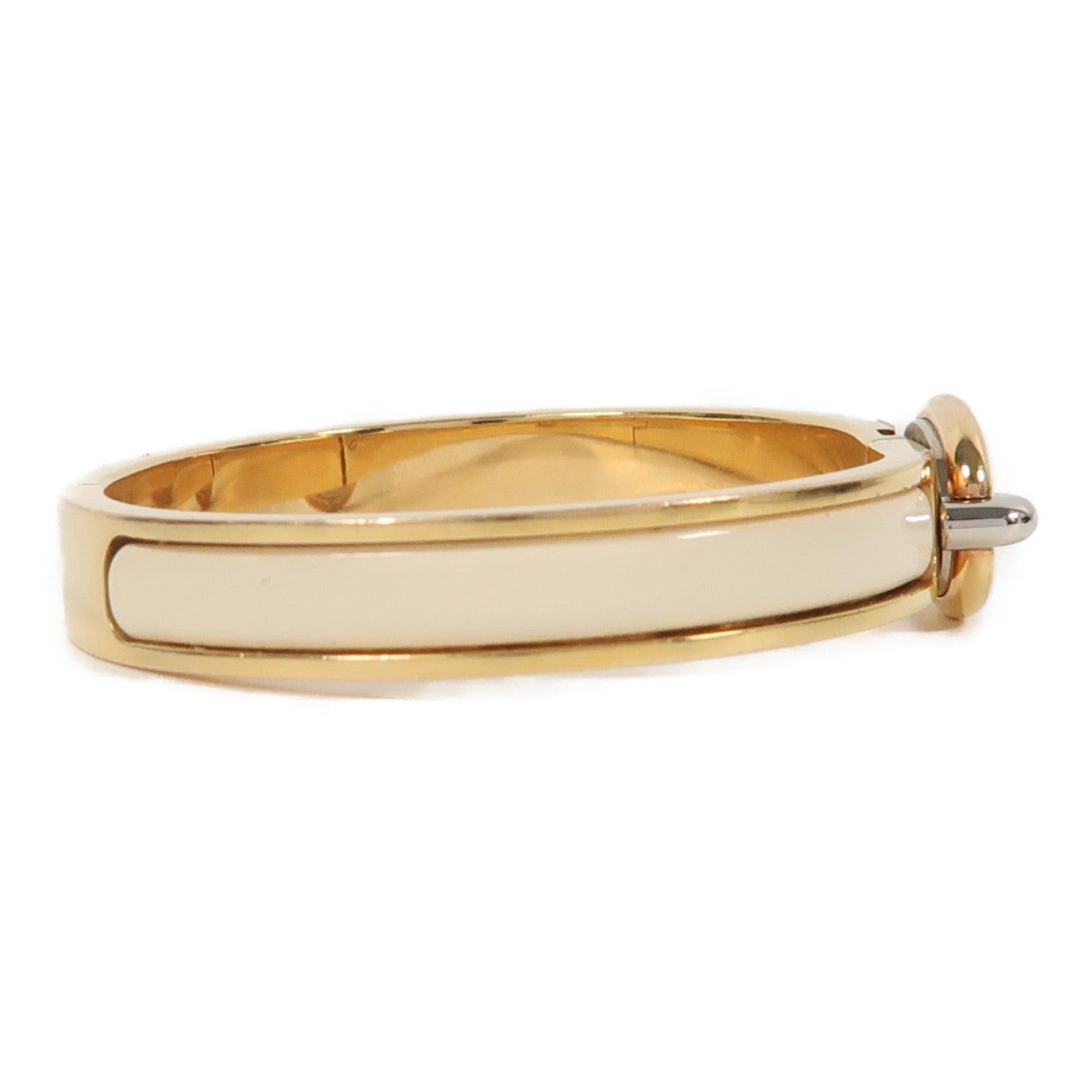 HERMES 金屬Mini Clic Chaine D'Ancre Bracelet手鐲米色/金色