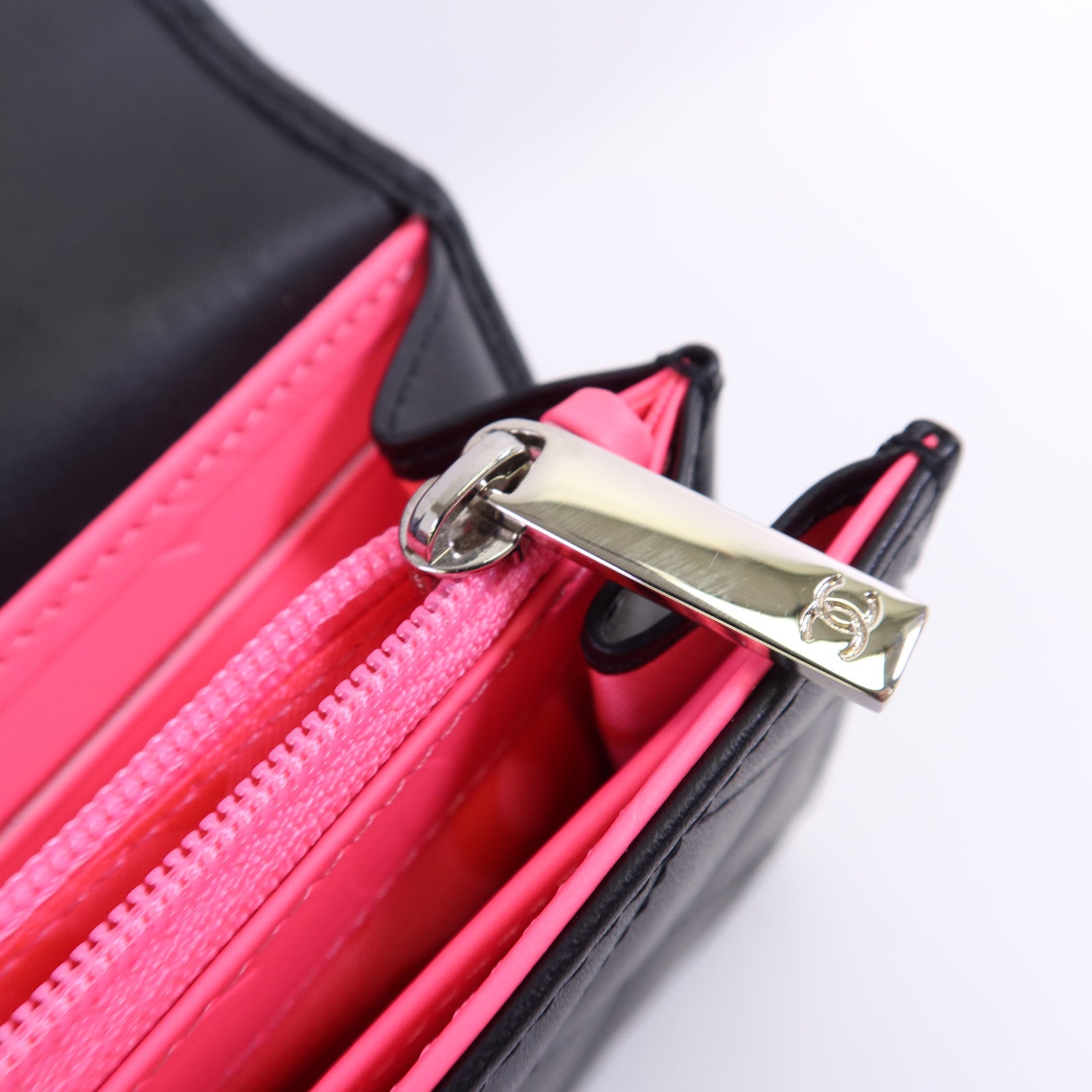 CHANEL 牛皮皮革Cambon Long Wallet銀扣長錢包