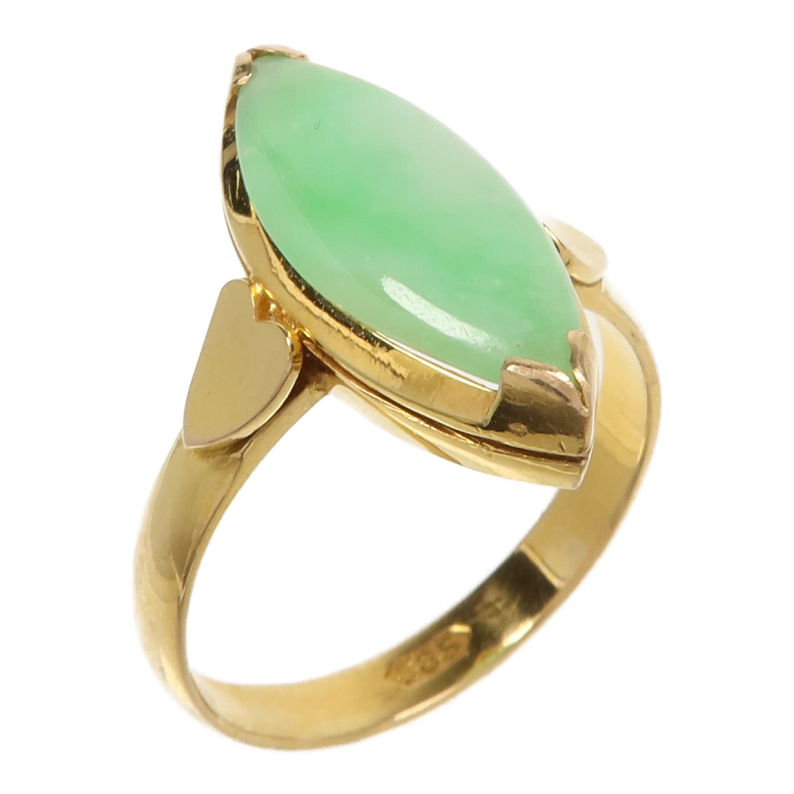 JEWELRY 18K黃金Jade Ring翡翠戒指US#5