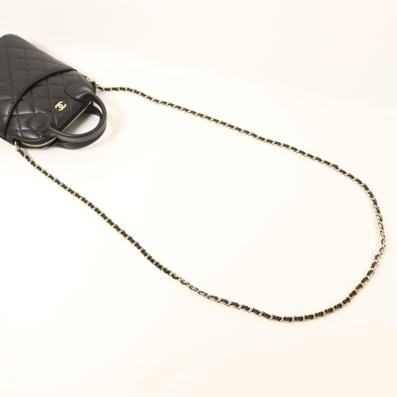 CHANEL 牛皮皮革Chain Shoulder鏈帶手挽肩背兩用袋