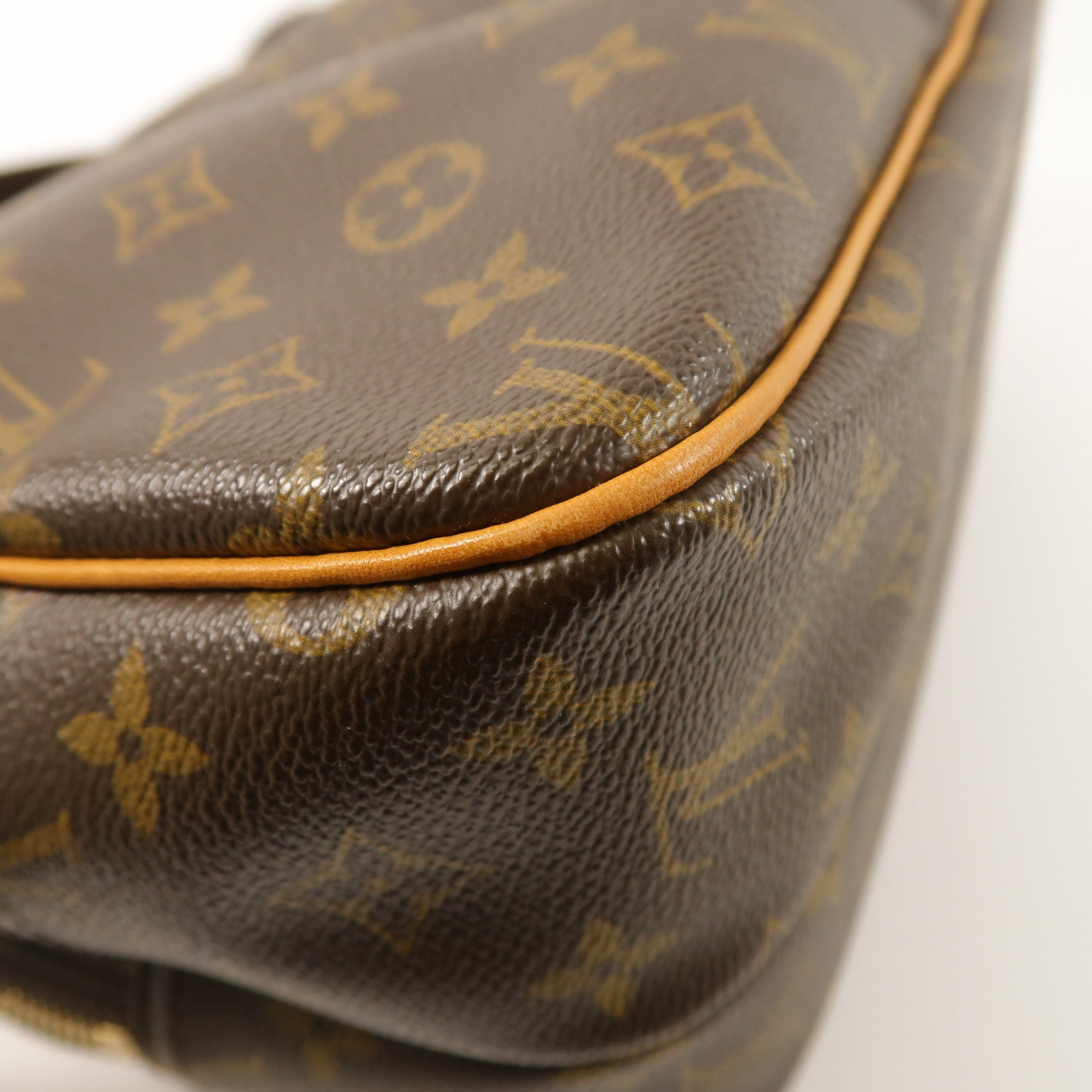 LOUIS VUITTON Monogram Reporter PM金扣肩背袋棕色