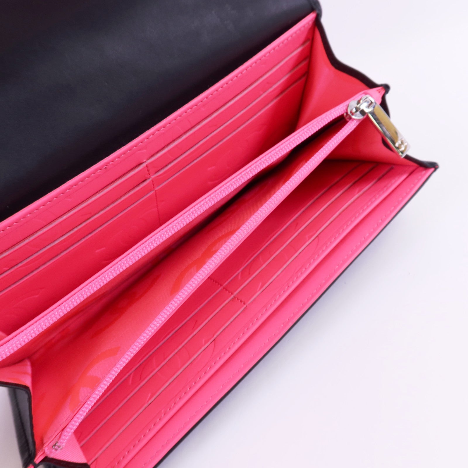 CHANEL 牛皮皮革Cambon Long Wallet銀扣長錢包