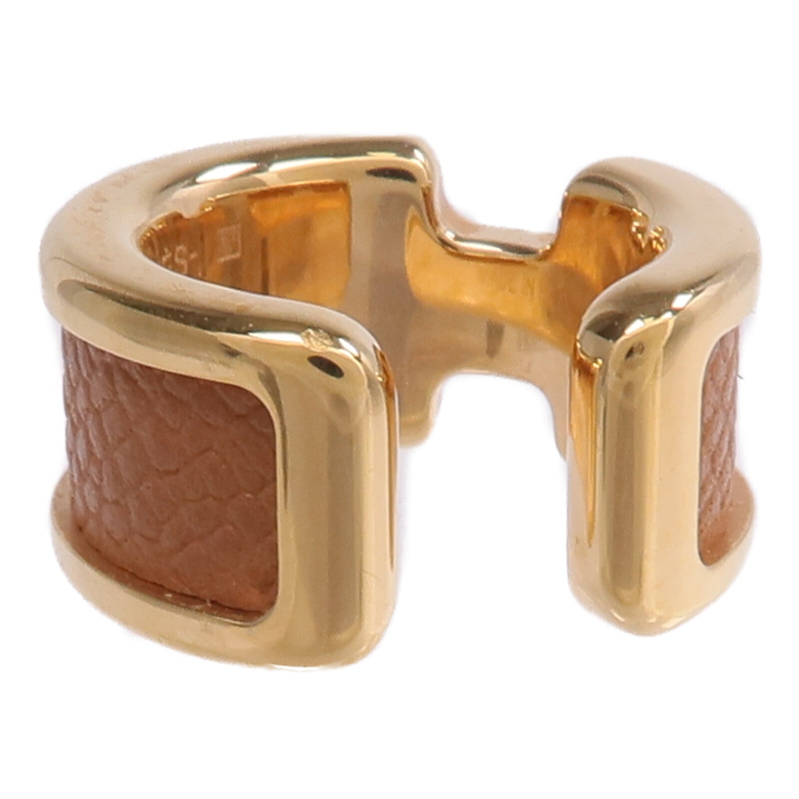HERMES 金屬/Madame皮革 Olympe Ear Cuff耳夾Gold