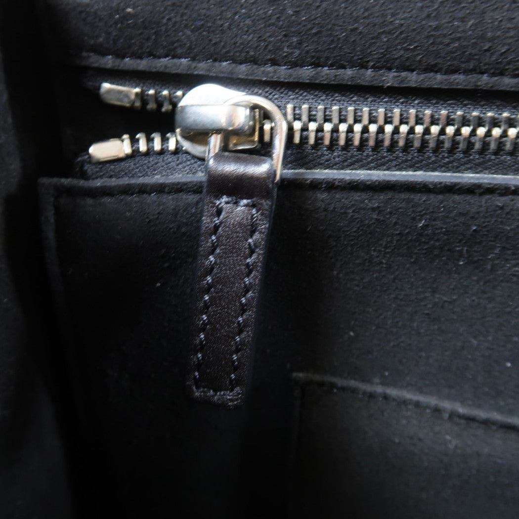 GIVENCHY 【激減優惠】牛皮皮革2 Way Shoulder Bag銀扣手挽肩背兩用袋黑色