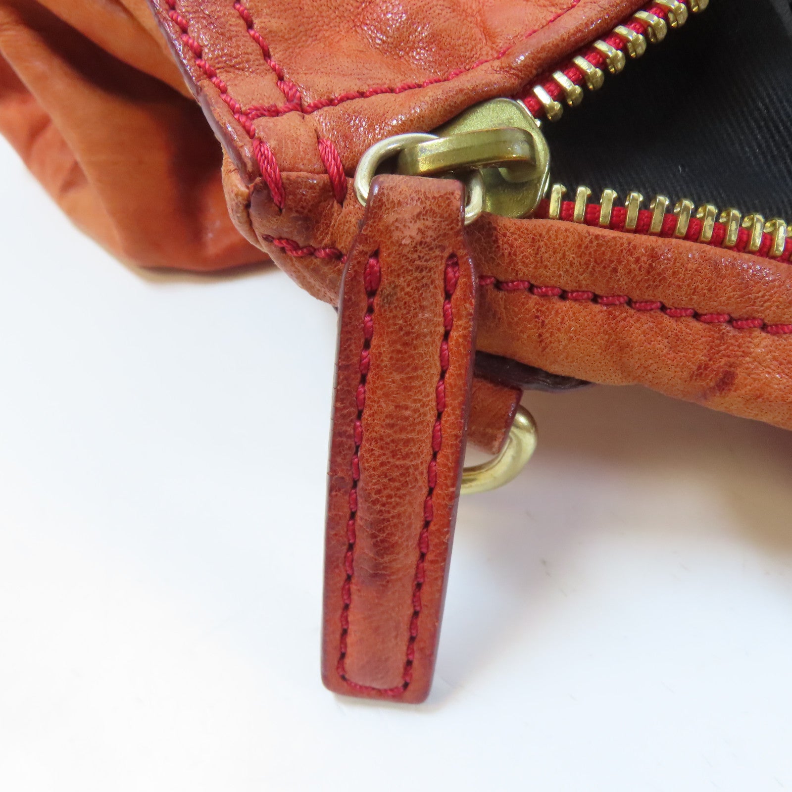 GIVENCHY 皮革Pandora Bag金扣手挽肩背兩用袋橙色