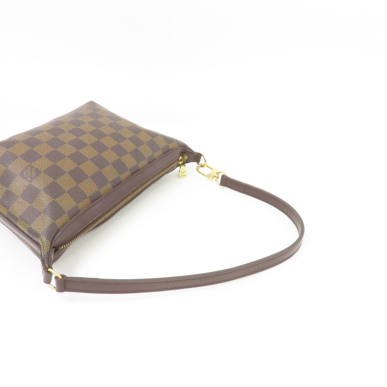 LOUIS VUITTON Damier Illovo PM金扣肩背袋棕色