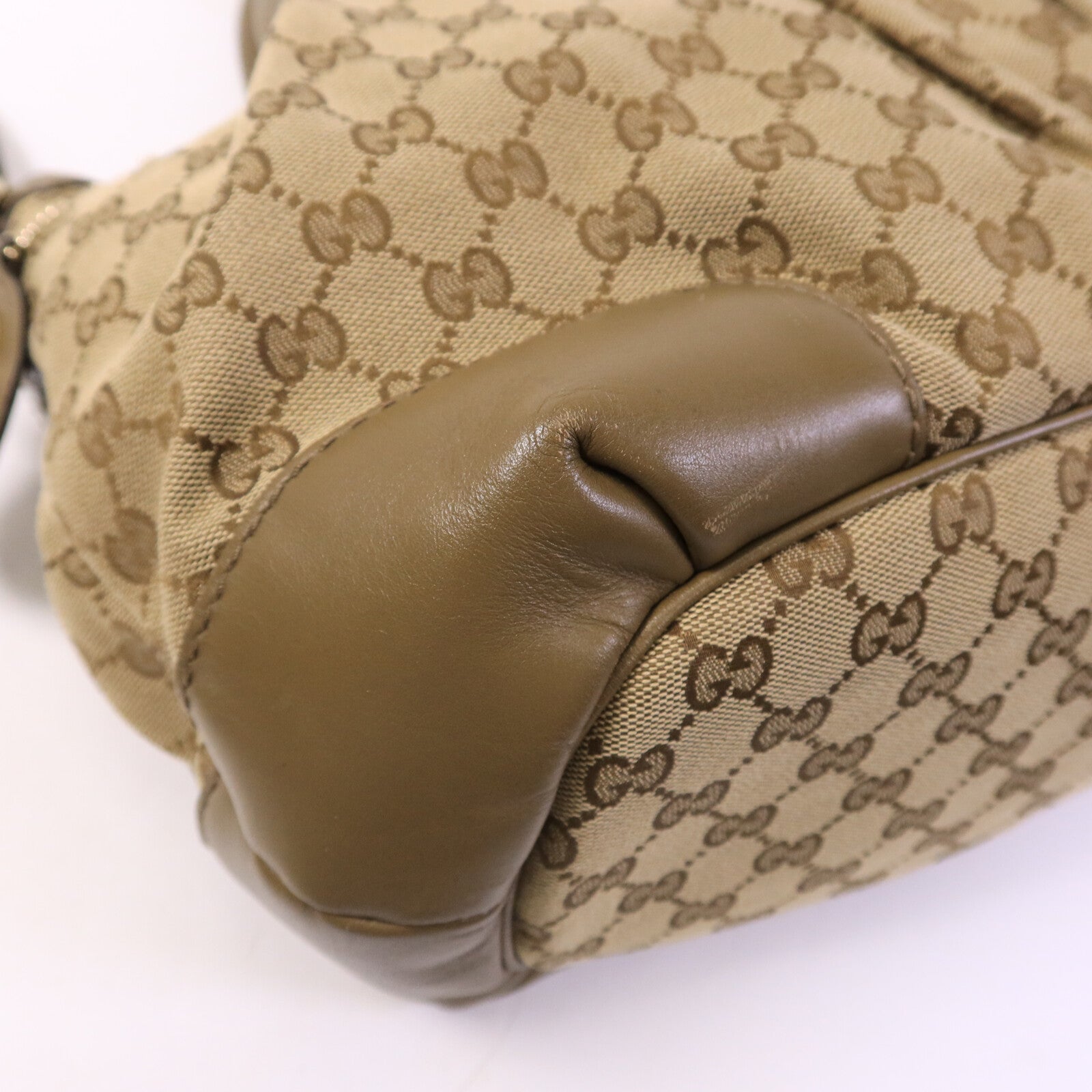 GUCCI 牛皮皮革/帆布2 Way Shoulder金扣手挽肩背兩用袋