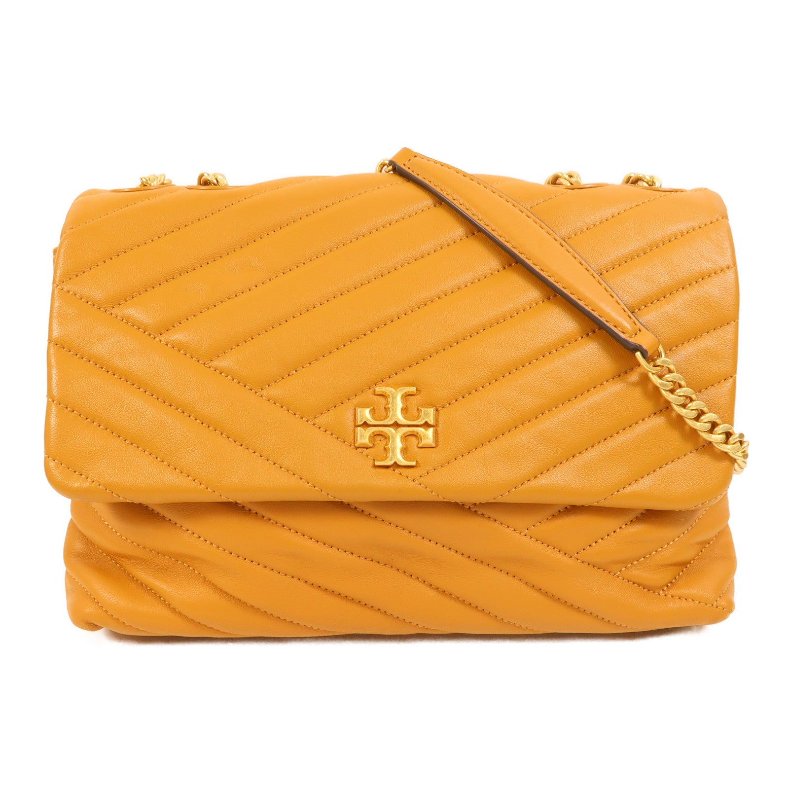 Tory Burch 牛皮皮革Chain Shoulder金扣鏈帶肩背袋