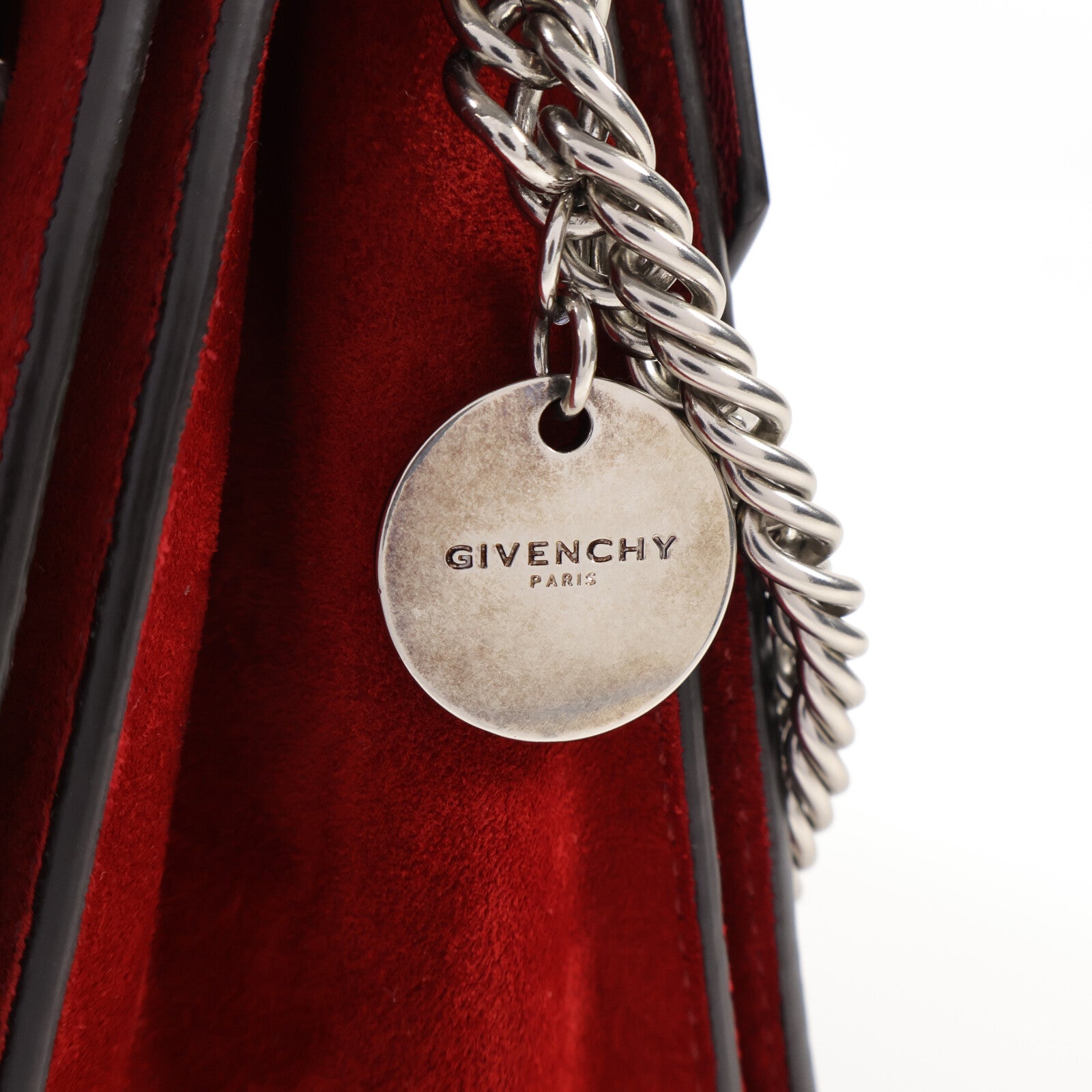 GIVENCHY 牛皮皮革Chain Shoulder銀扣鏈帶肩背袋
