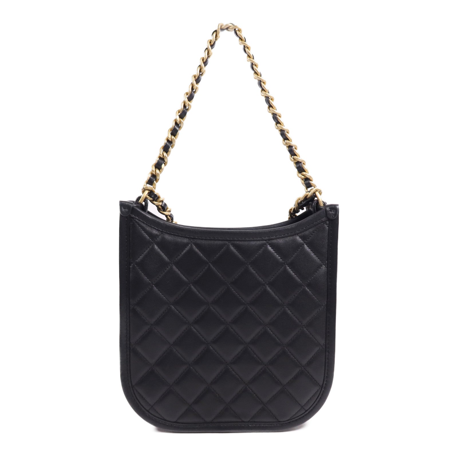 CHANEL 牛皮皮革Chanel Hobo金扣鏈帶手挽肩背兩用袋