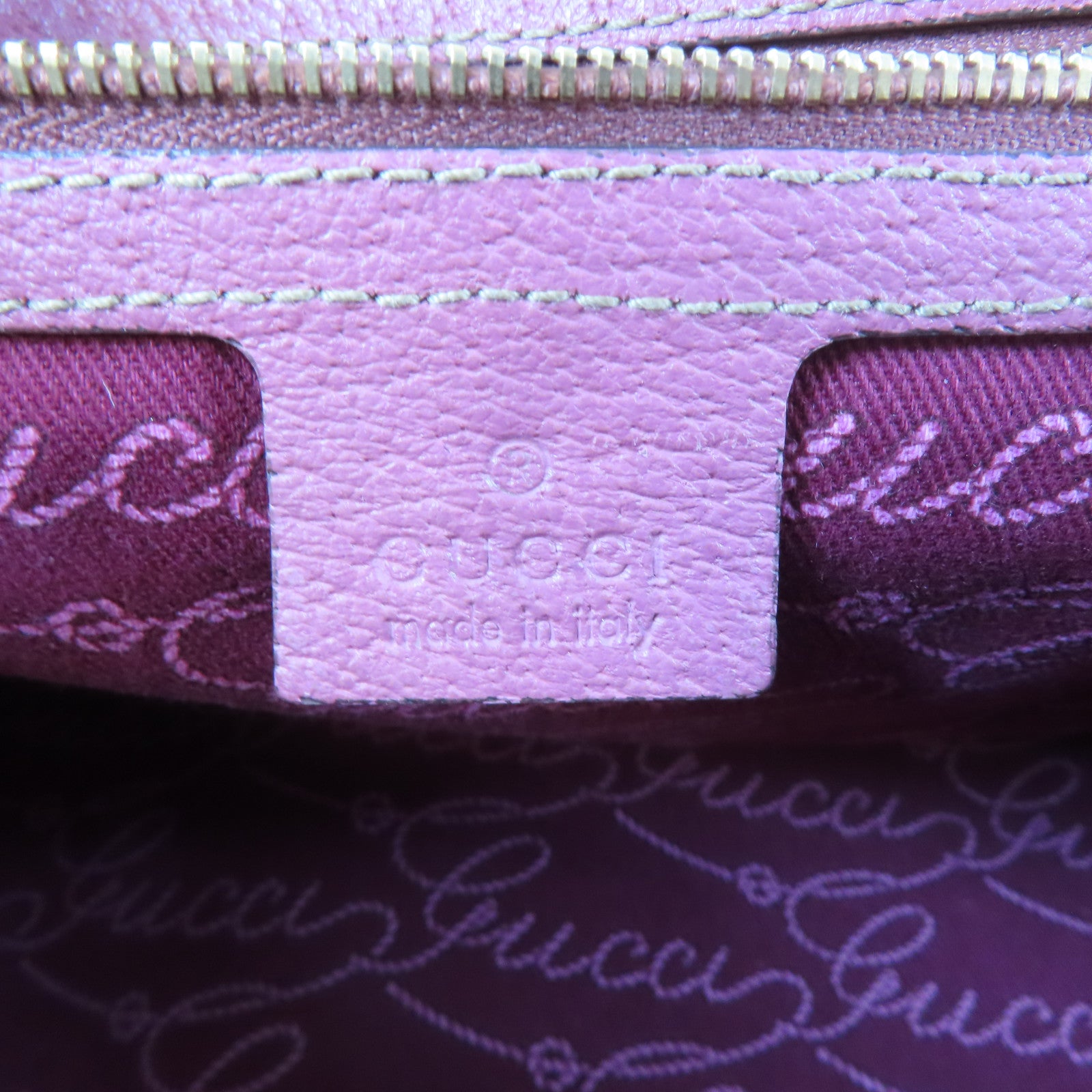 GUCCI 帆布Boston Bag金扣波士頓包棕色/粉紅色