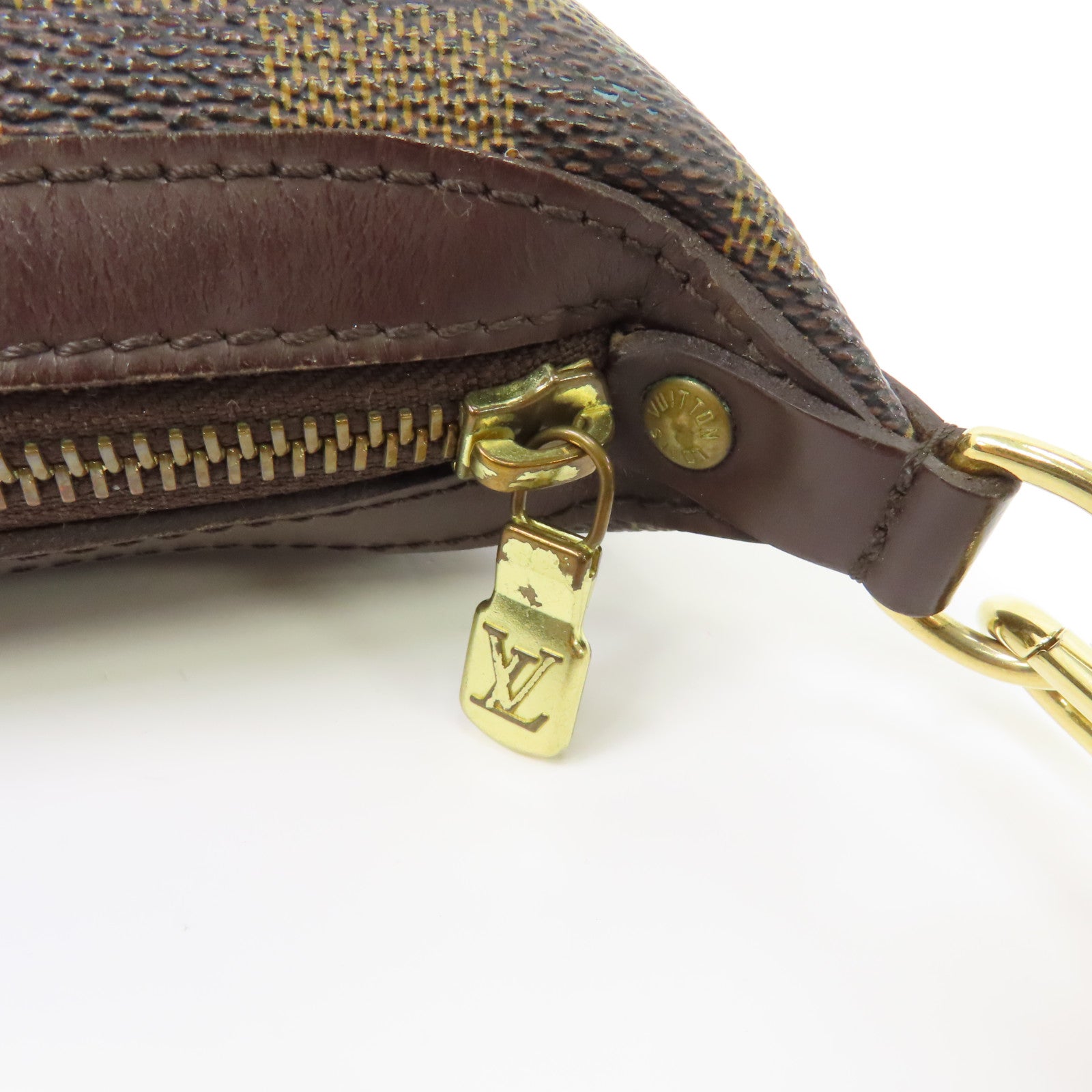 LOUIS VUITTON Damier Illovo PM金扣肩背袋棕色