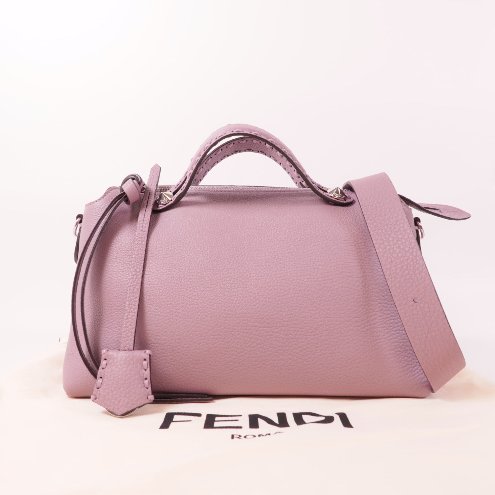 FENDI 【激減優惠】牛皮皮革By The Way Selleria Bag銀扣手挽肩背兩用袋