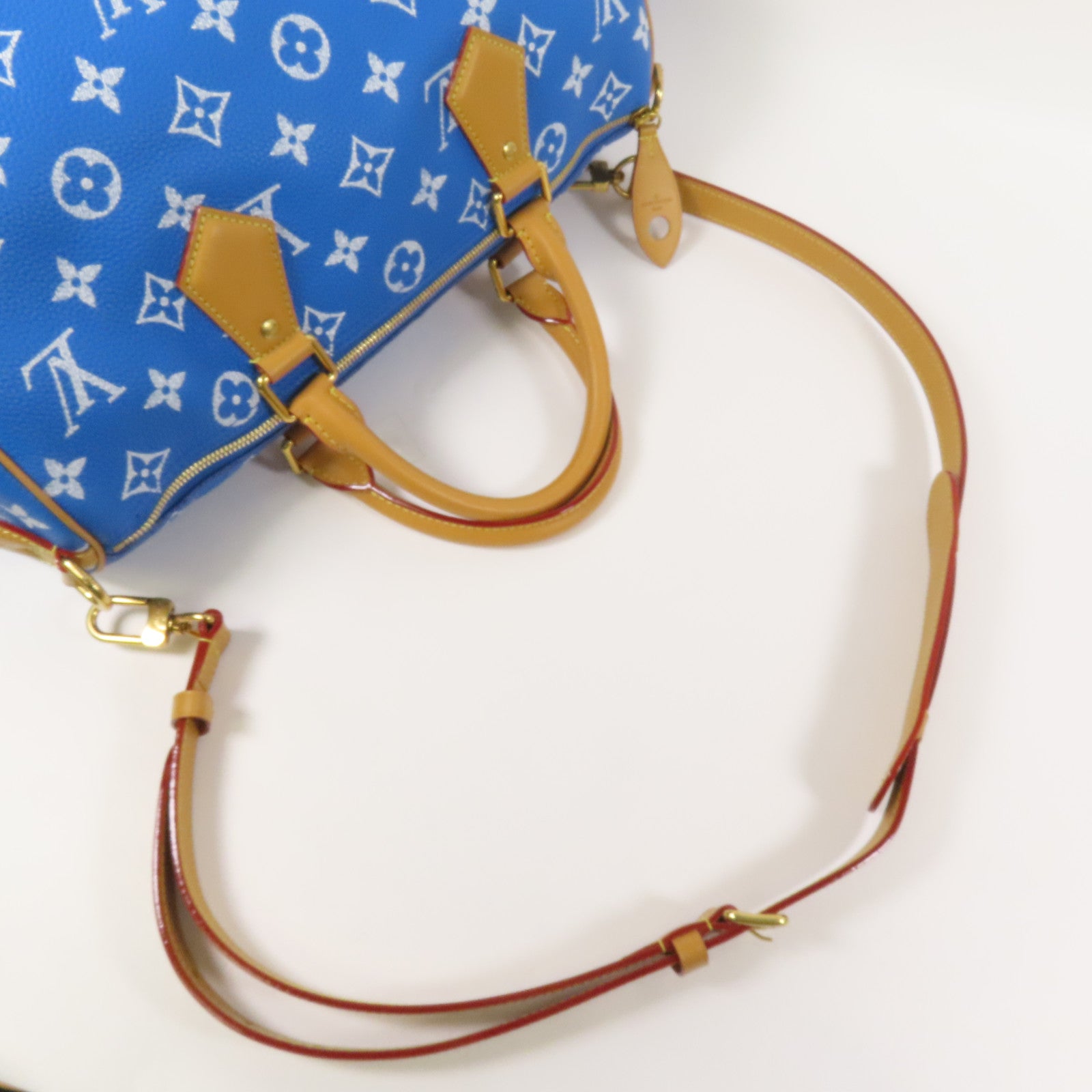 LOUIS VUITTON Monogram Calf Speedy P9 Bandouliere 40金扣手挽肩背兩用袋