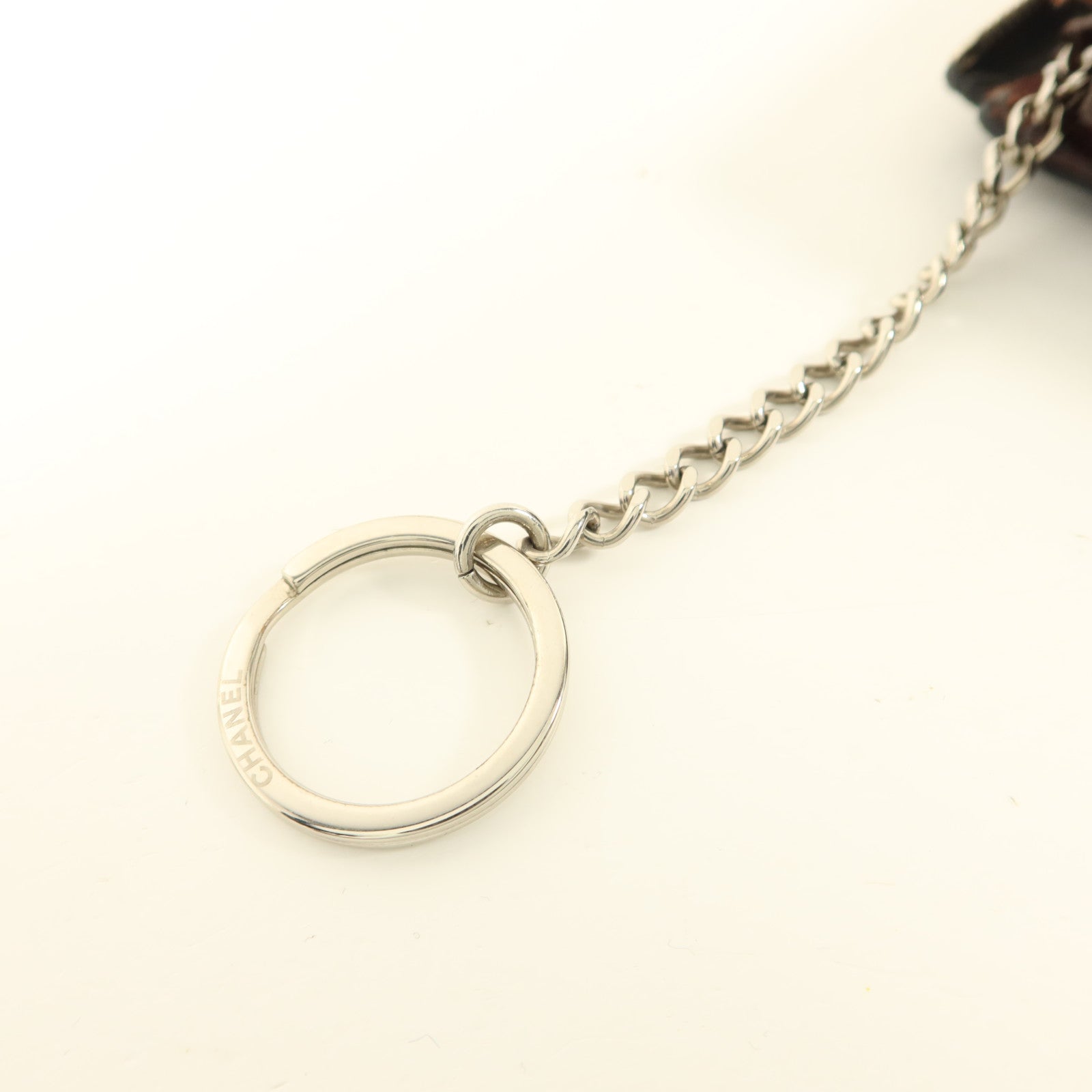 CHANEL 羊皮皮革Key Coin Purse銀扣鎖匙包