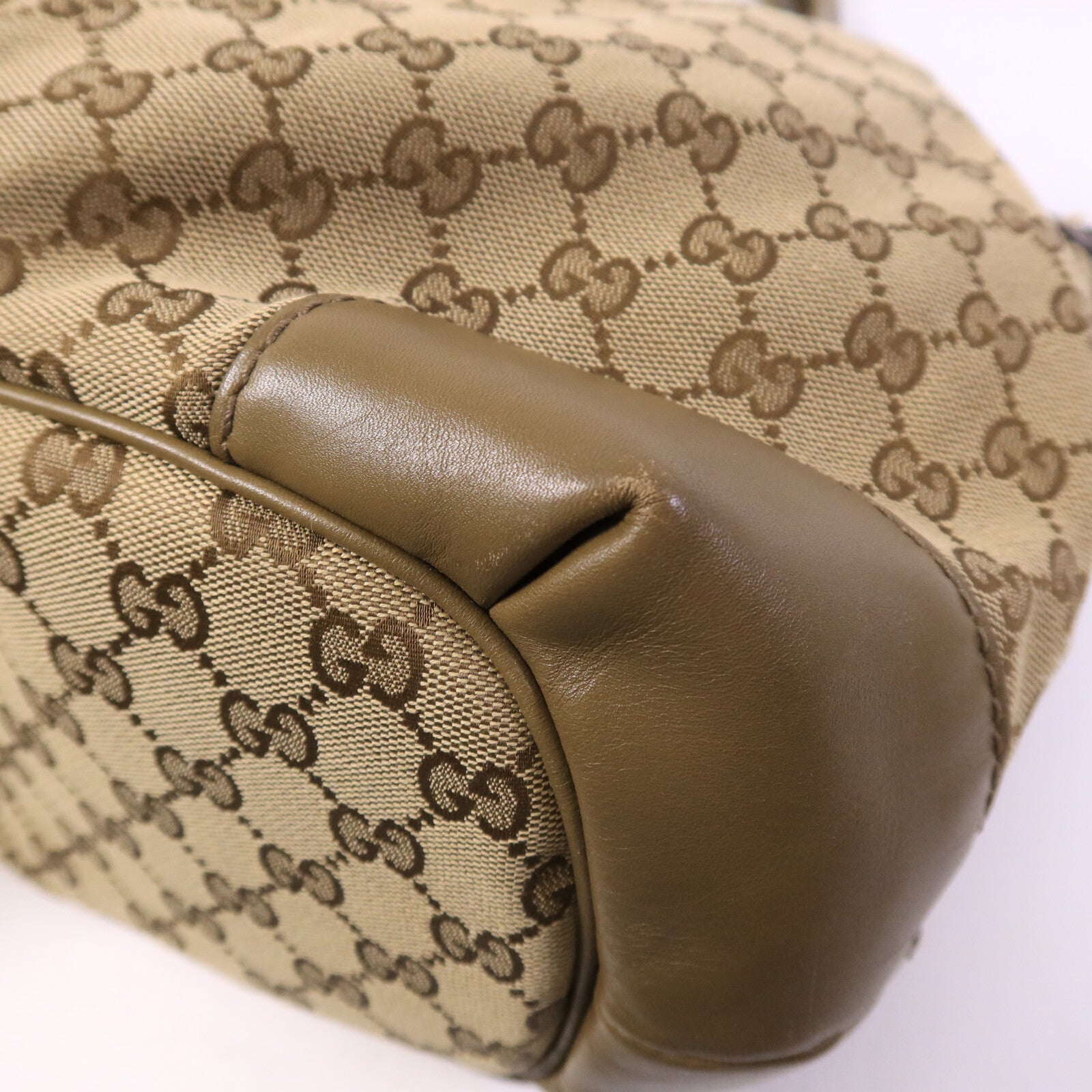 GUCCI 牛皮皮革/帆布2 Way Shoulder金扣手挽肩背兩用袋