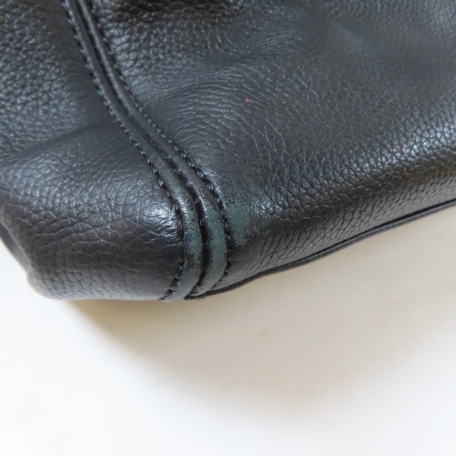 CHANEL 牛皮皮革Handbag金扣手挽袋黑色