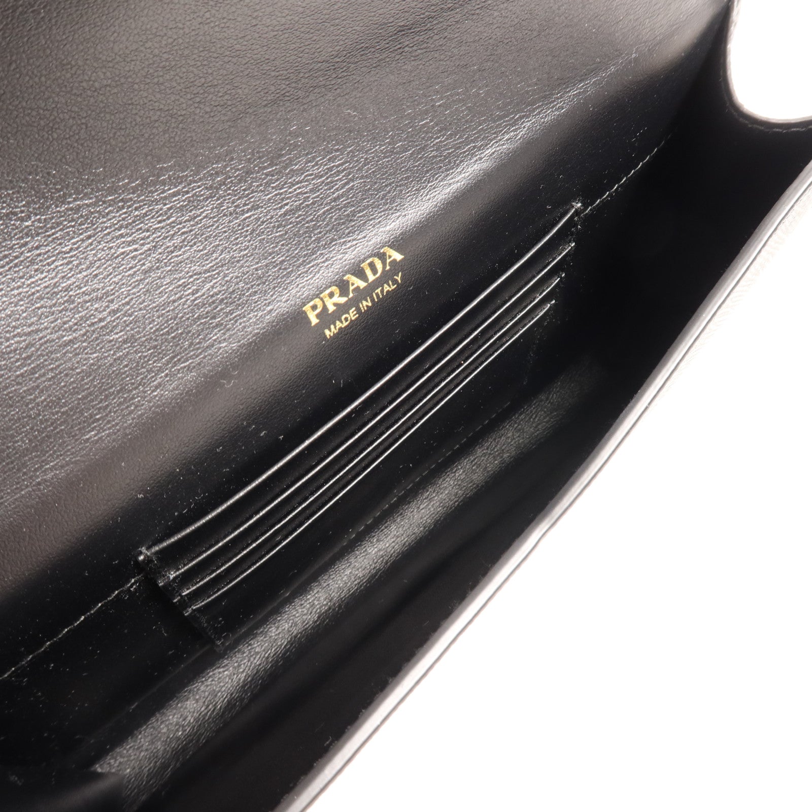 PRADA 牛皮皮革Chain Shoulder金扣鏈帶肩背袋