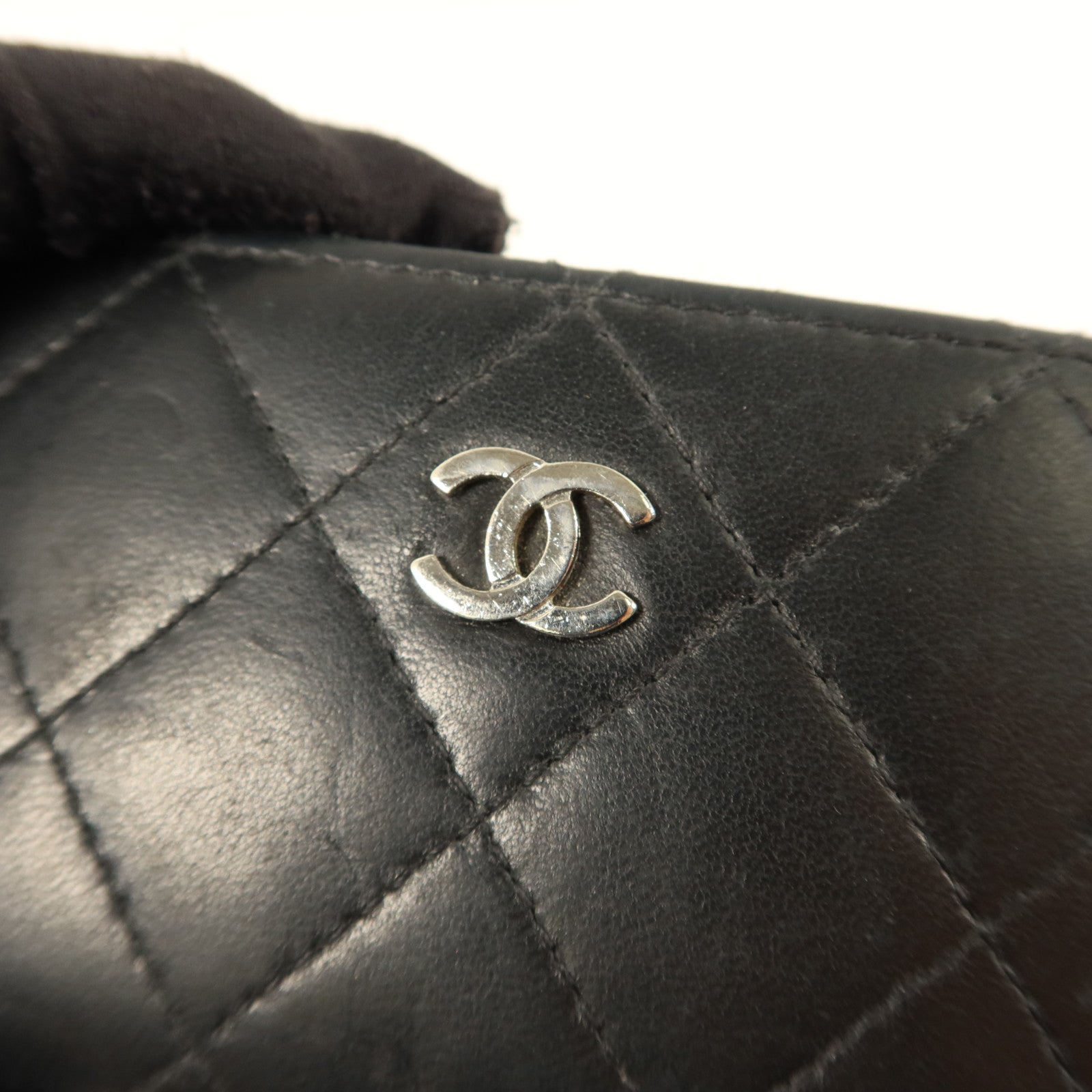 CHANEL 羊皮皮革Key Coin Purse銀扣鎖匙包