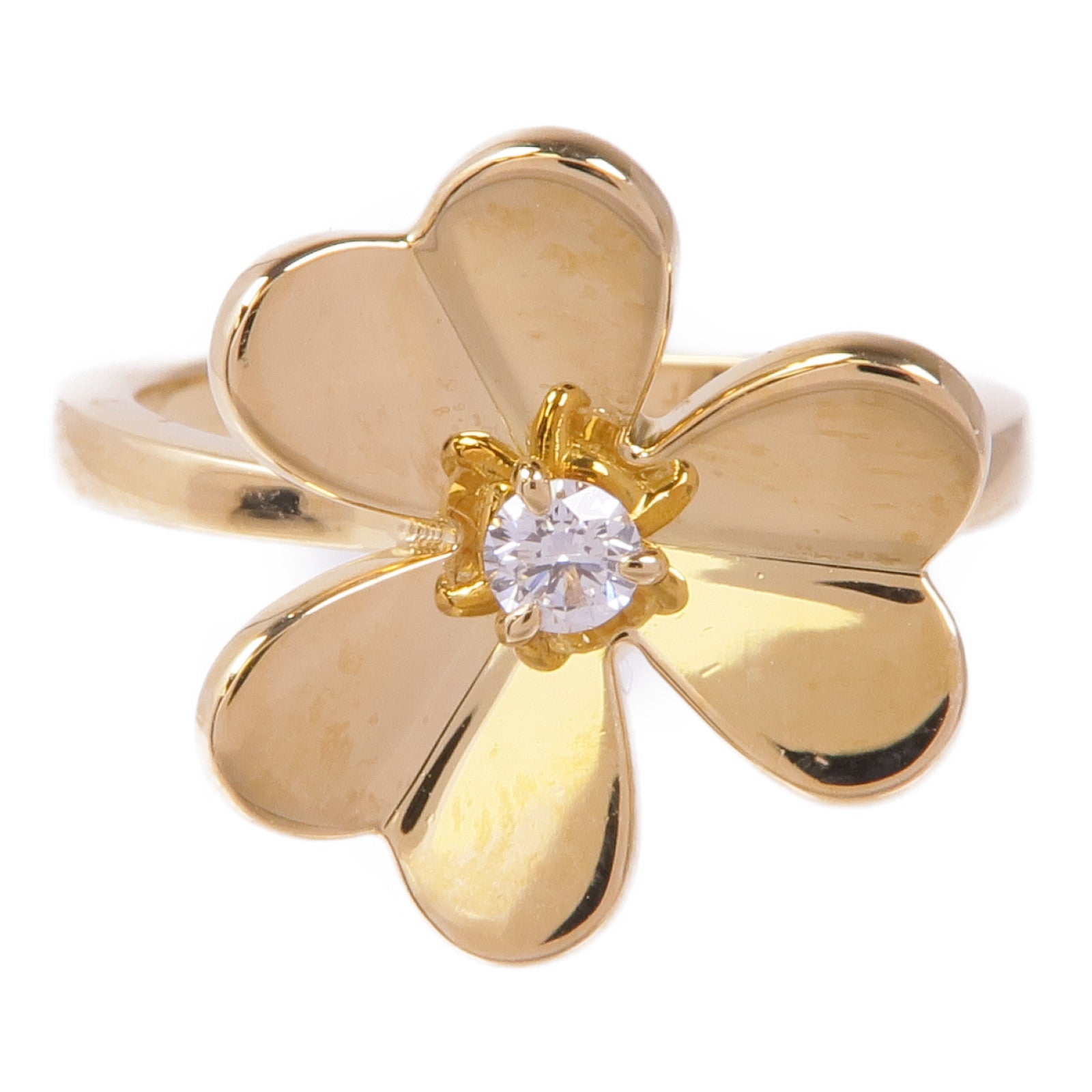 Van Cleef & Arpels 18K黃金Frivole鑽石戒指VCA#56/US#7.5