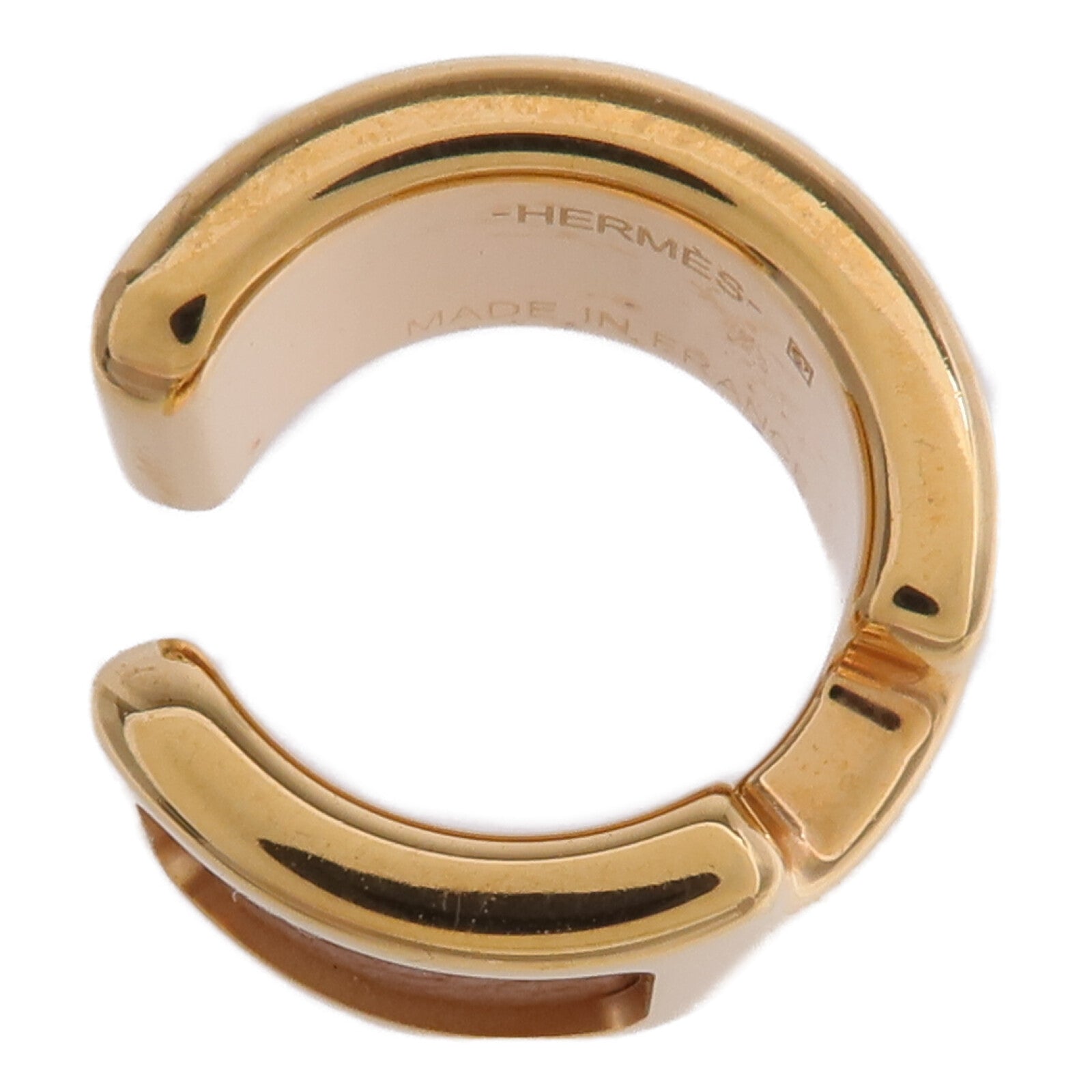 HERMES 金屬/Madame皮革 Olympe Ear Cuff耳夾Gold
