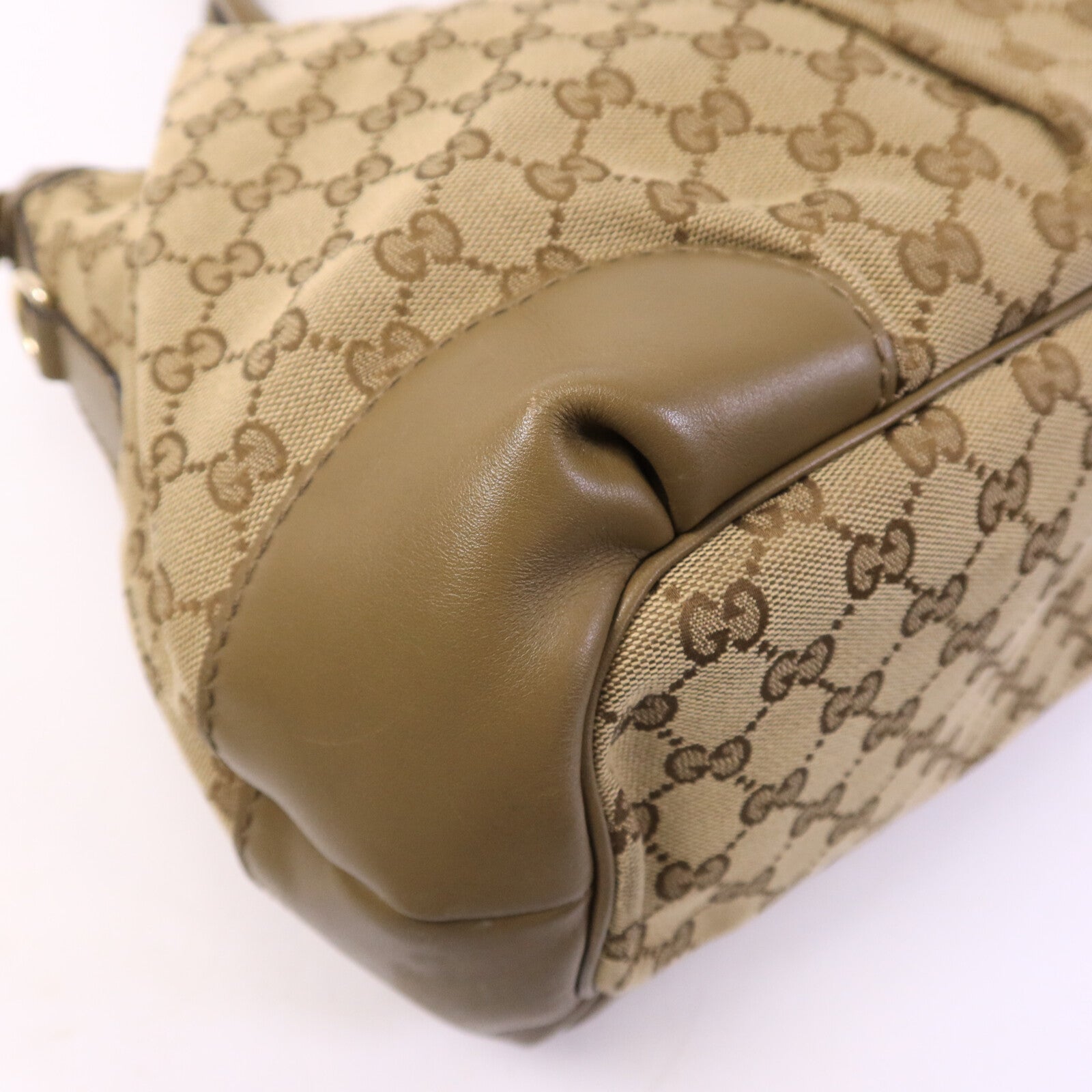 GUCCI 牛皮皮革/帆布2 Way Shoulder金扣手挽肩背兩用袋