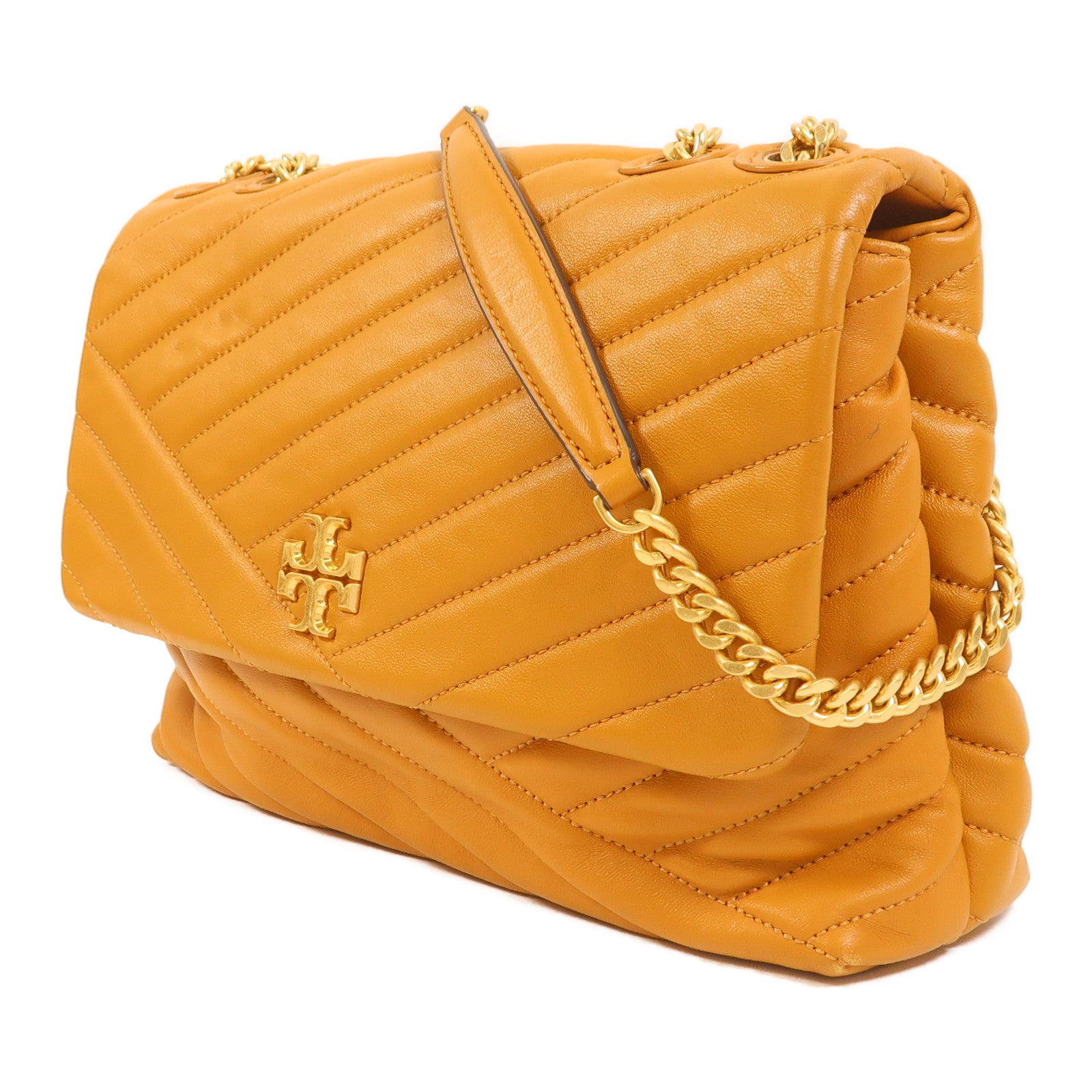 Tory Burch 牛皮皮革Chain Shoulder金扣鏈帶肩背袋