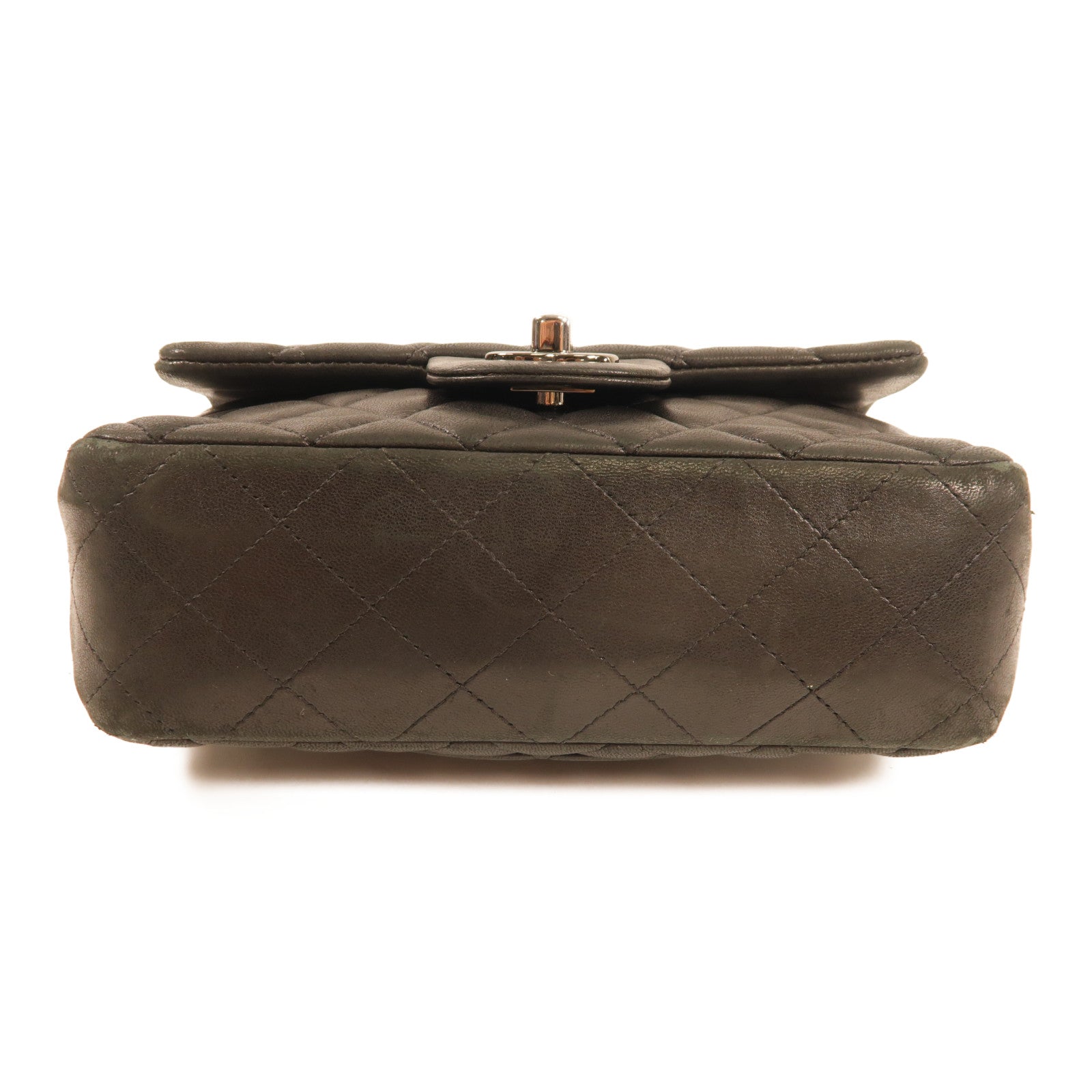 CHANEL 羊皮皮革Mini Classic 20銀扣肩背袋