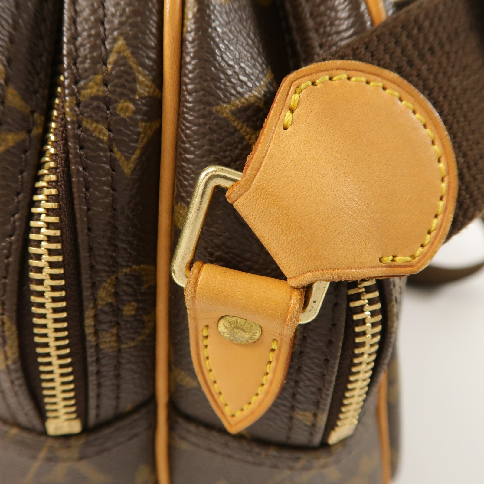 LOUIS VUITTON Monogram Reporter PM金扣肩背袋棕色