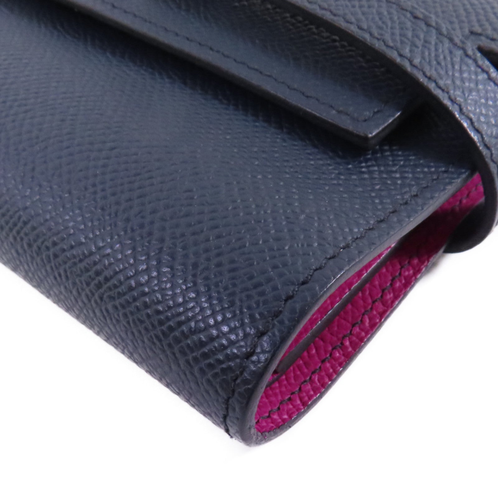 HERMES Epsom皮革Kelly Short Wallet銀扣短錢包