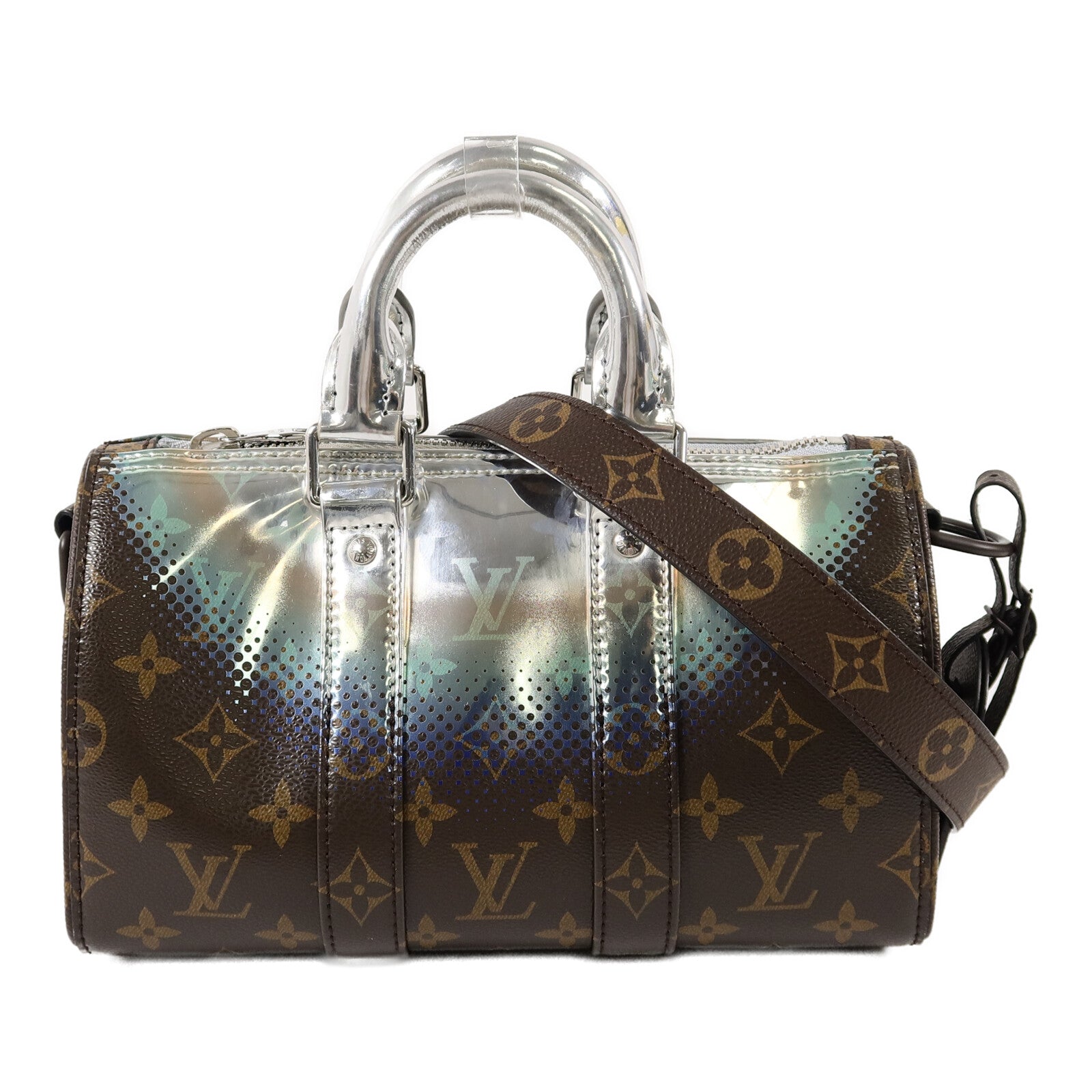 LOUIS VUITTON Monogram Metallic Nebula Keepall Bandouliere 25 手挽肩背兩用袋