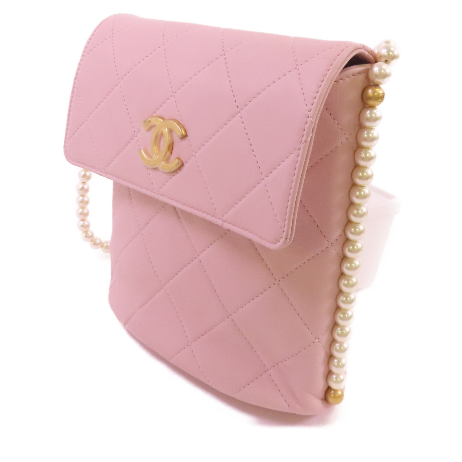 CHANEL 牛皮皮革Chain Shoulder金扣肩背袋
