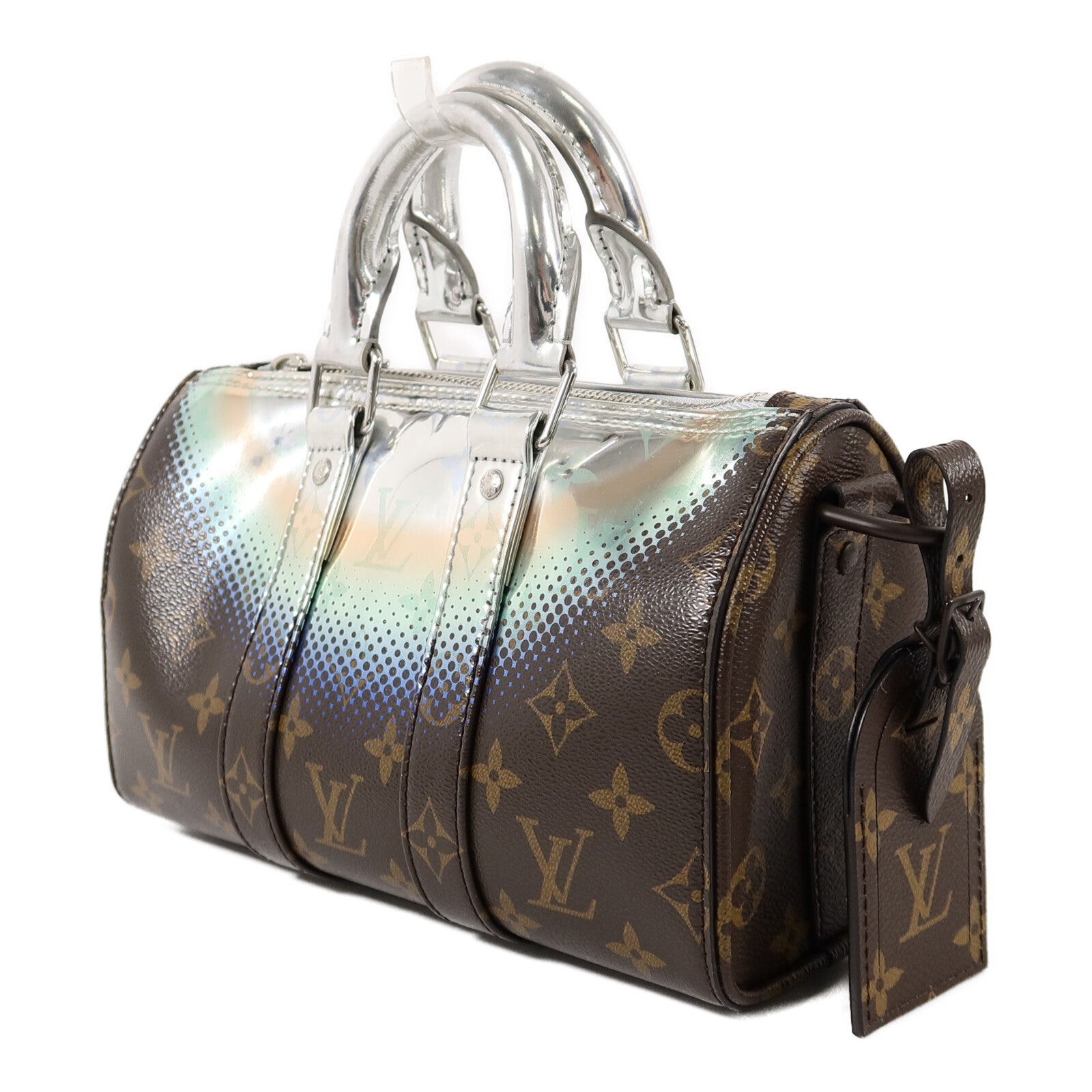 LOUIS VUITTON Monogram Metallic Nebula Keepall Bandouliere 25 手挽肩背兩用袋