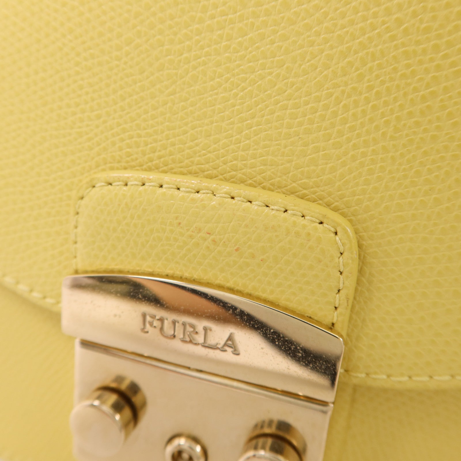 Furla 牛皮皮革Chain Shoulder Bag金扣鏈帶肩背袋