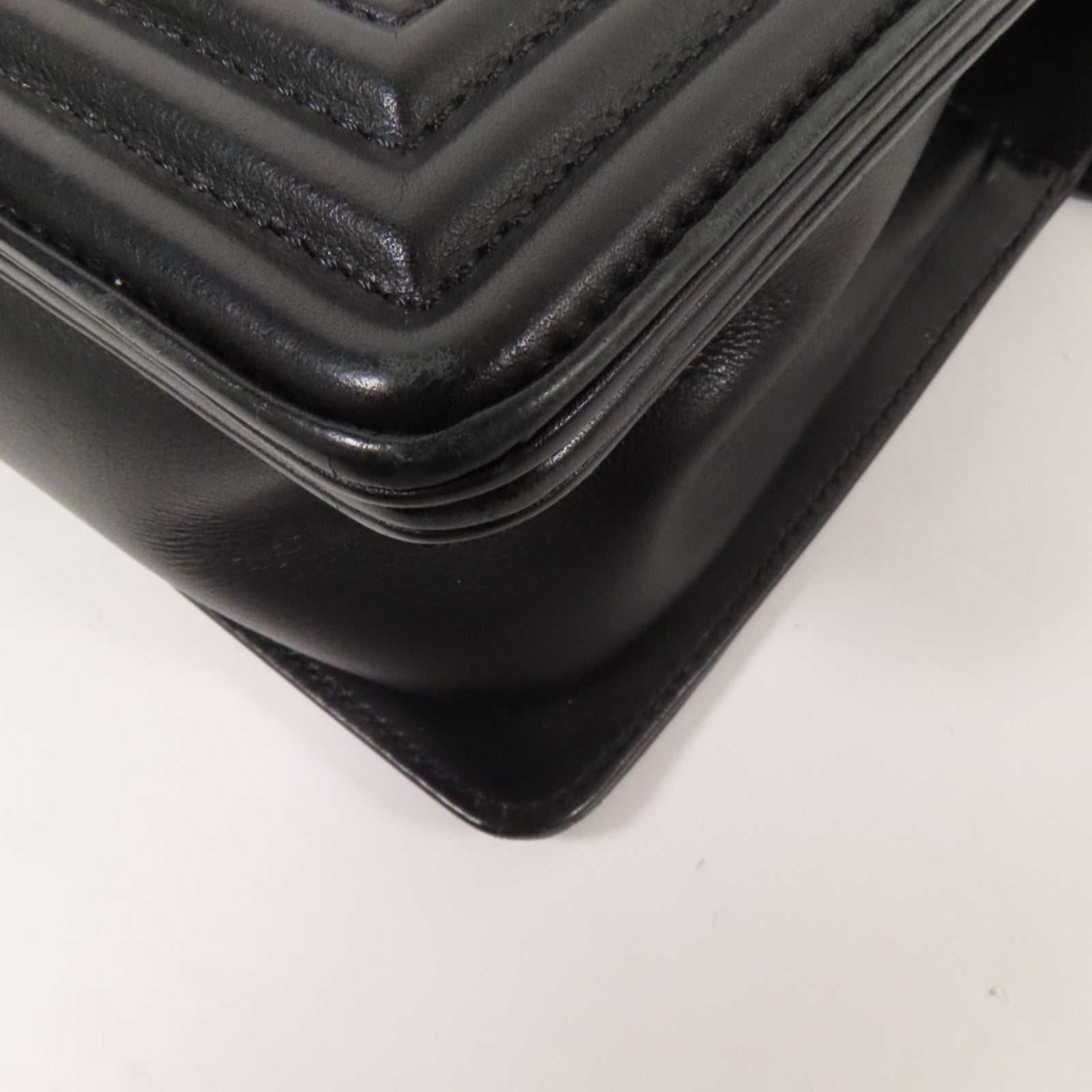 CHANEL 羊皮皮革Boy 25 2Way Shoulder Bag金扣鏈帶手挽肩背兩用袋