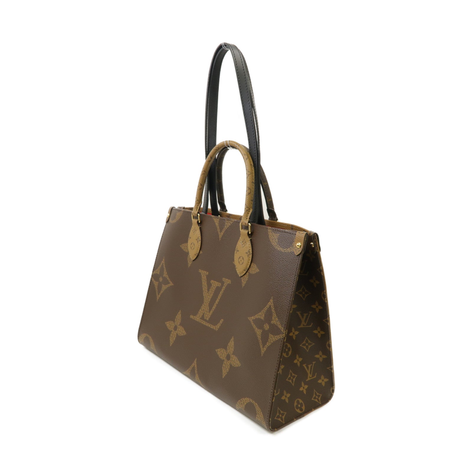 LOUIS VUITTON Monogram Giant Reverse OnTheGo MM金扣手挽肩背兩用袋棕色