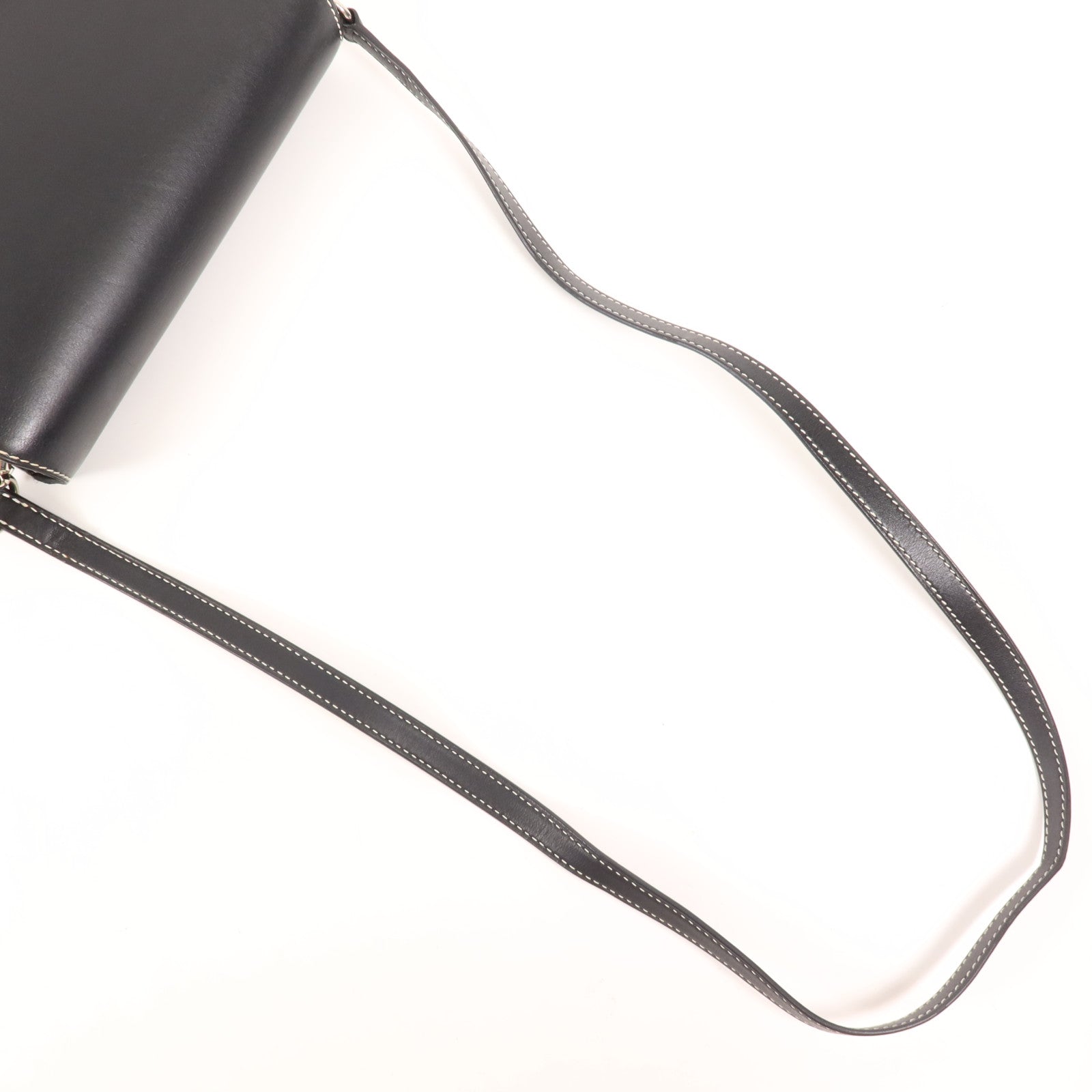 HERMES Sombrero皮革Roulis 23銀扣肩背袋Noir