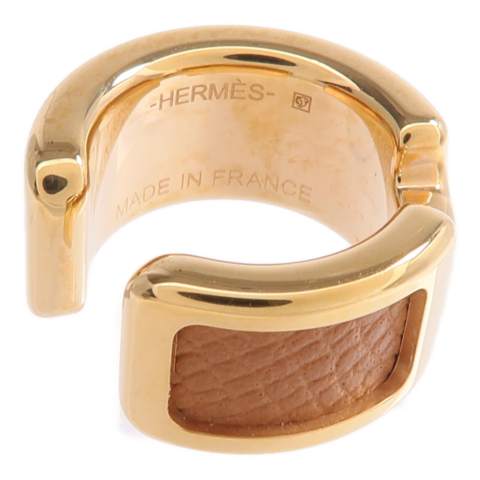 HERMES 金屬/Madame皮革 Olympe Ear Cuff耳夾Gold