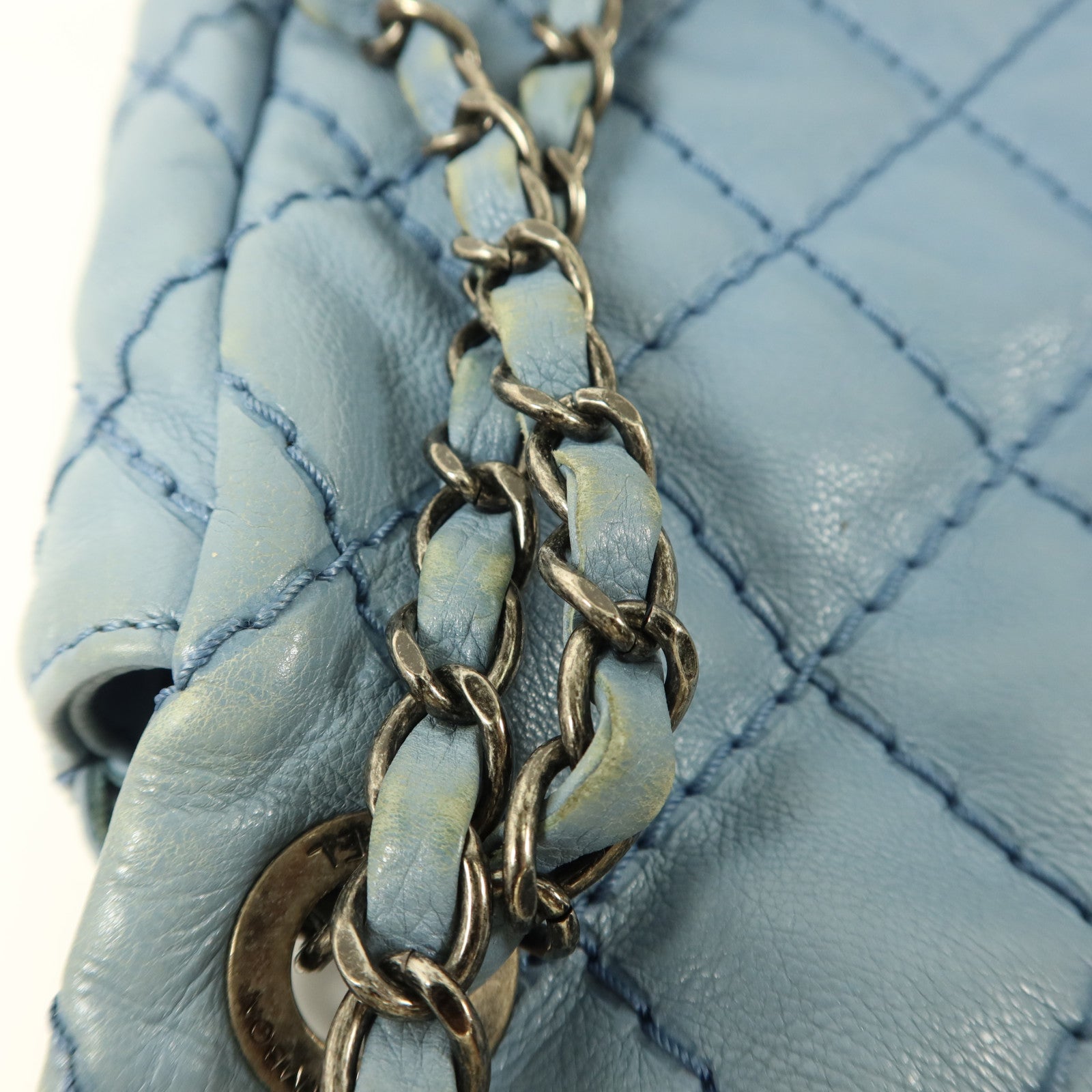 CHANEL 牛皮皮革Matelasse Chain Shoulder銀扣肩背袋
