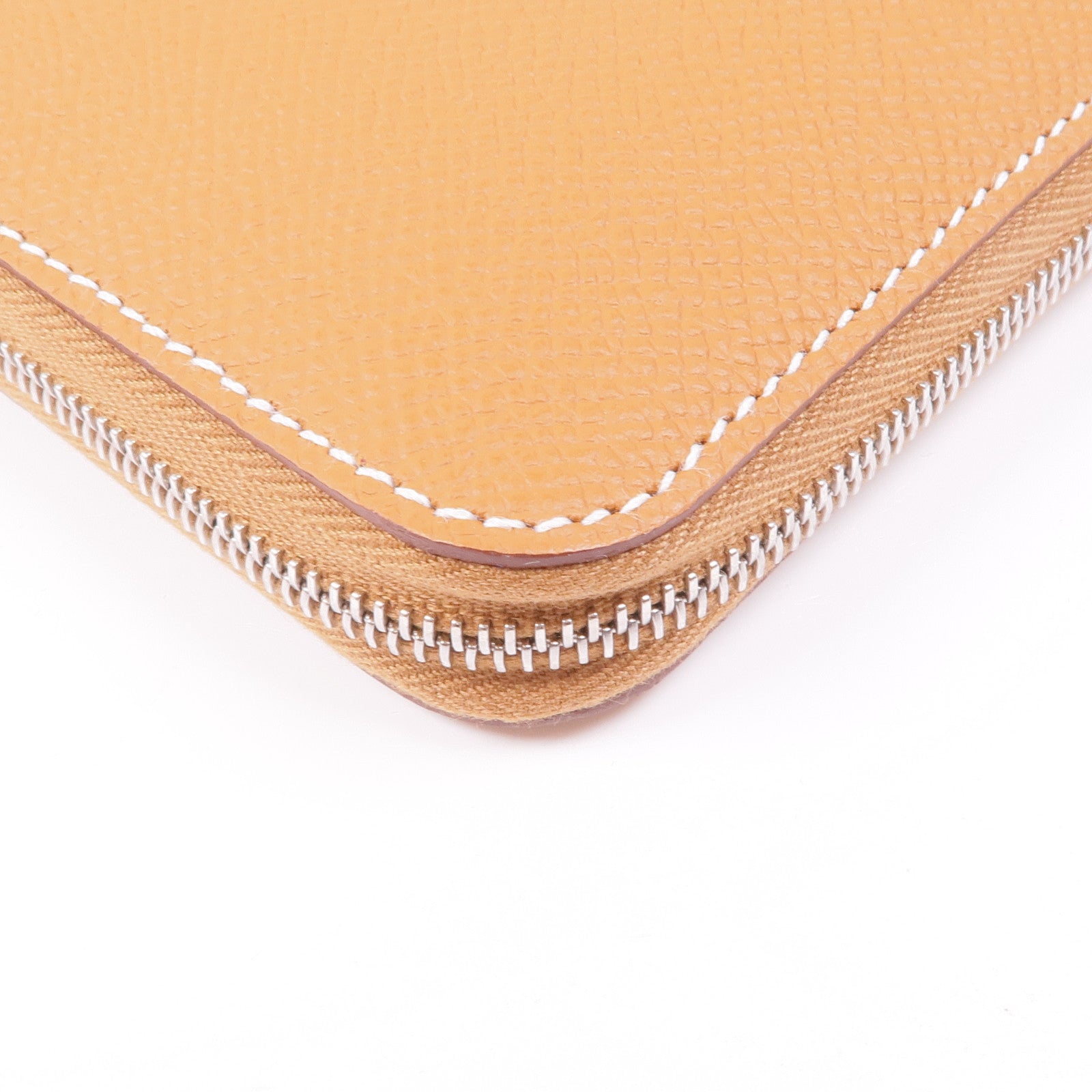 HERMES Epsom皮革Silk In Compact Wallet銀扣錢包Gold