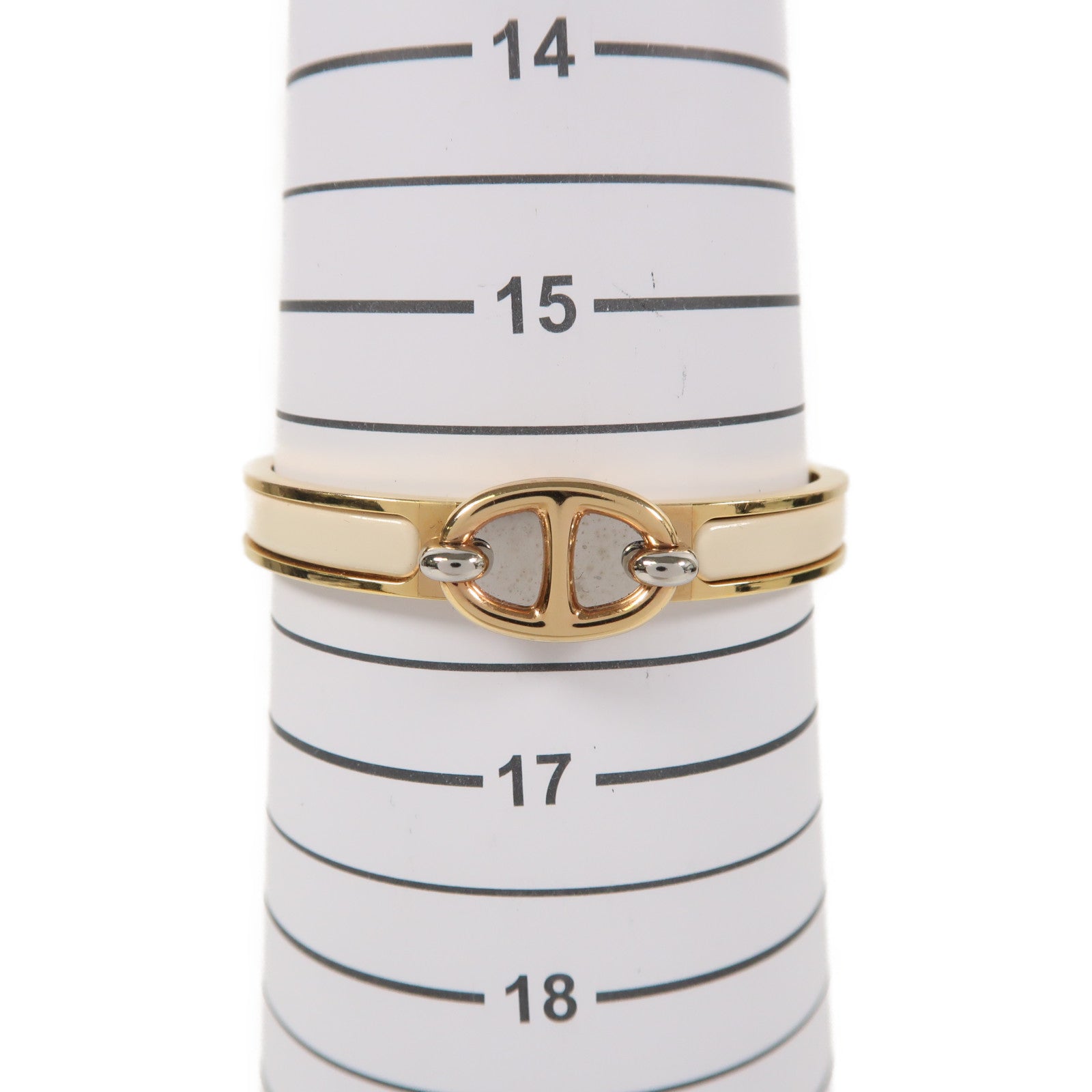 HERMES 金屬Mini Clic Chaine D'Ancre Bracelet手鐲米色/金色