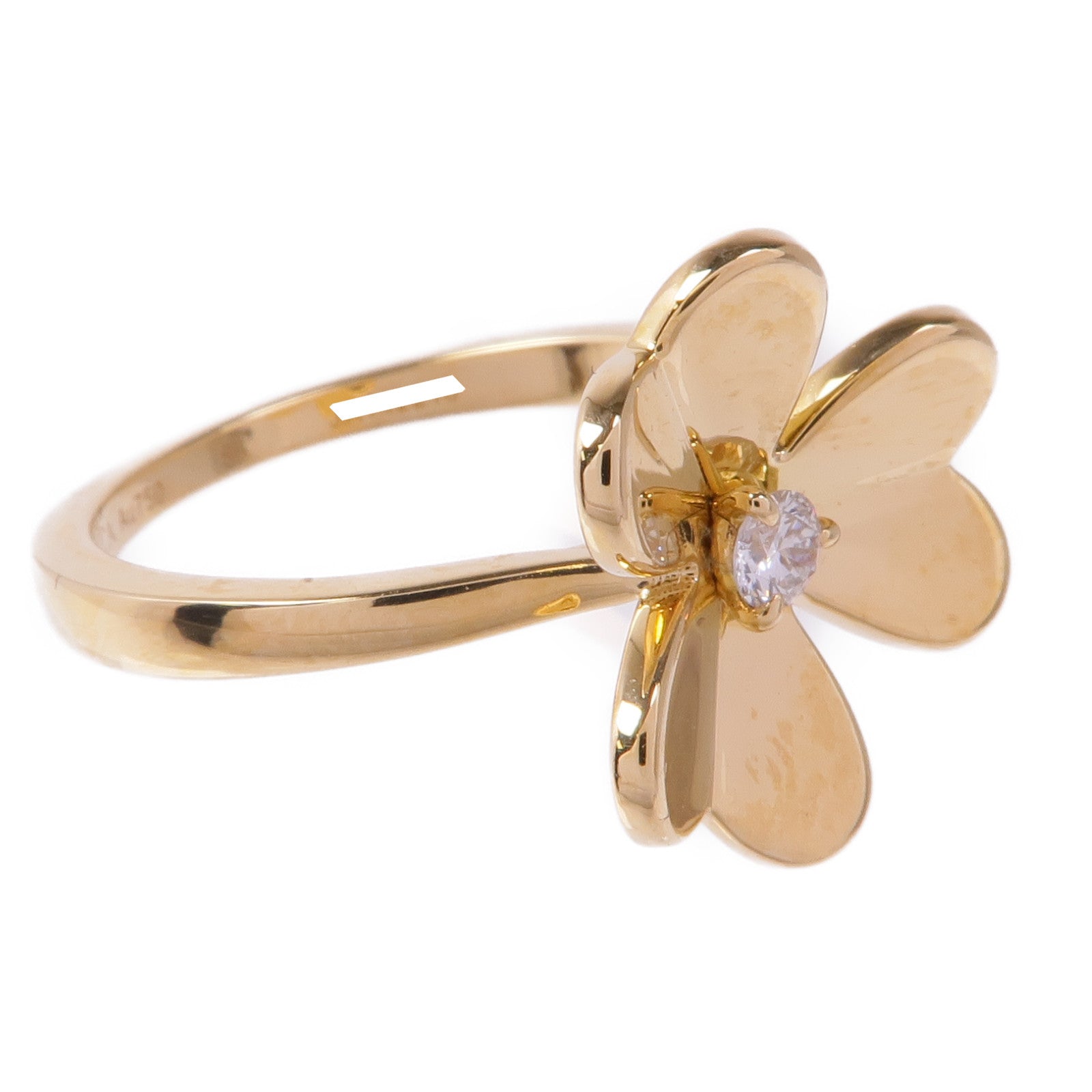 Van Cleef & Arpels 18K黃金Frivole鑽石戒指VCA#56/US#7.5