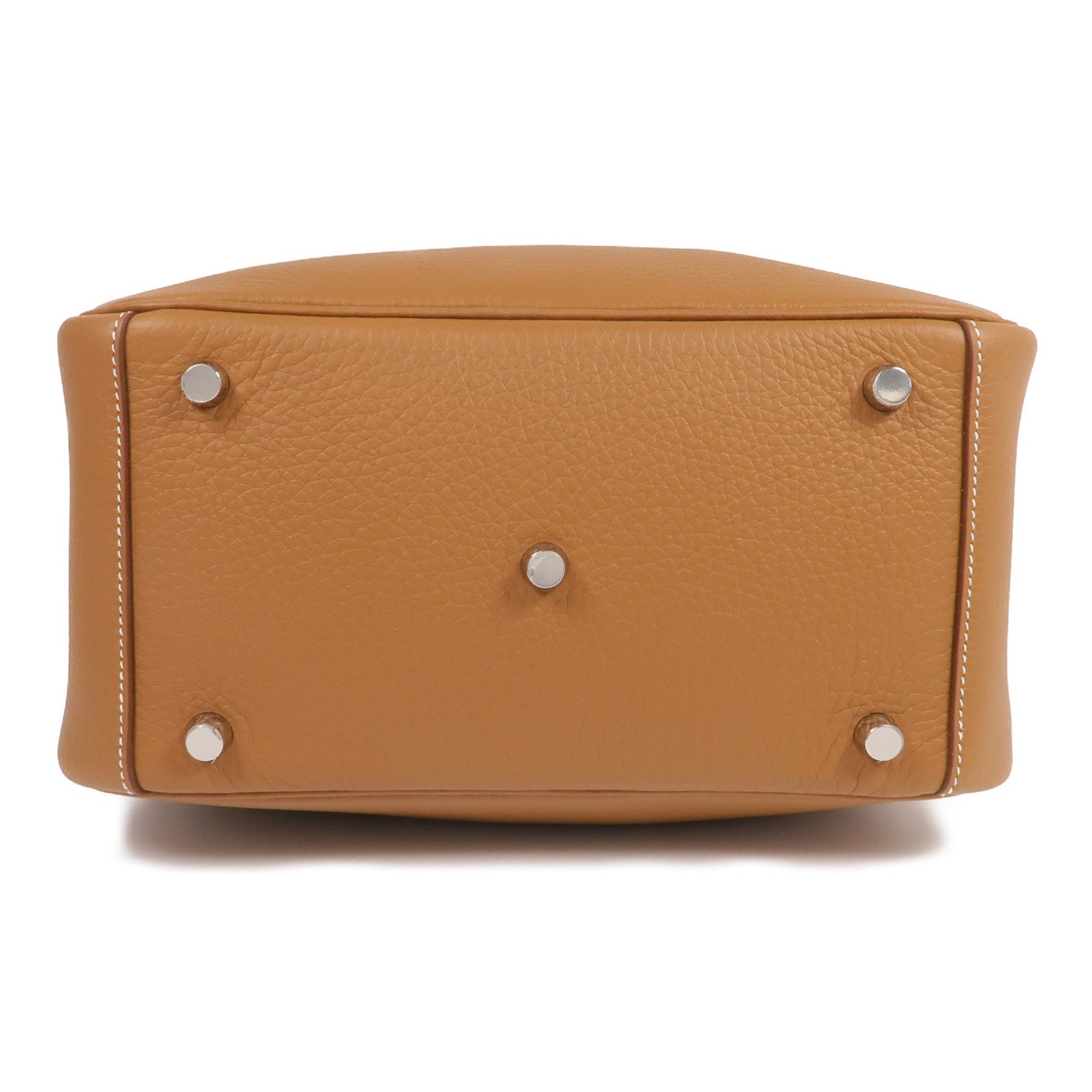 HERMES Clemence皮革Lindy 26銀扣手挽肩背兩用袋Gold