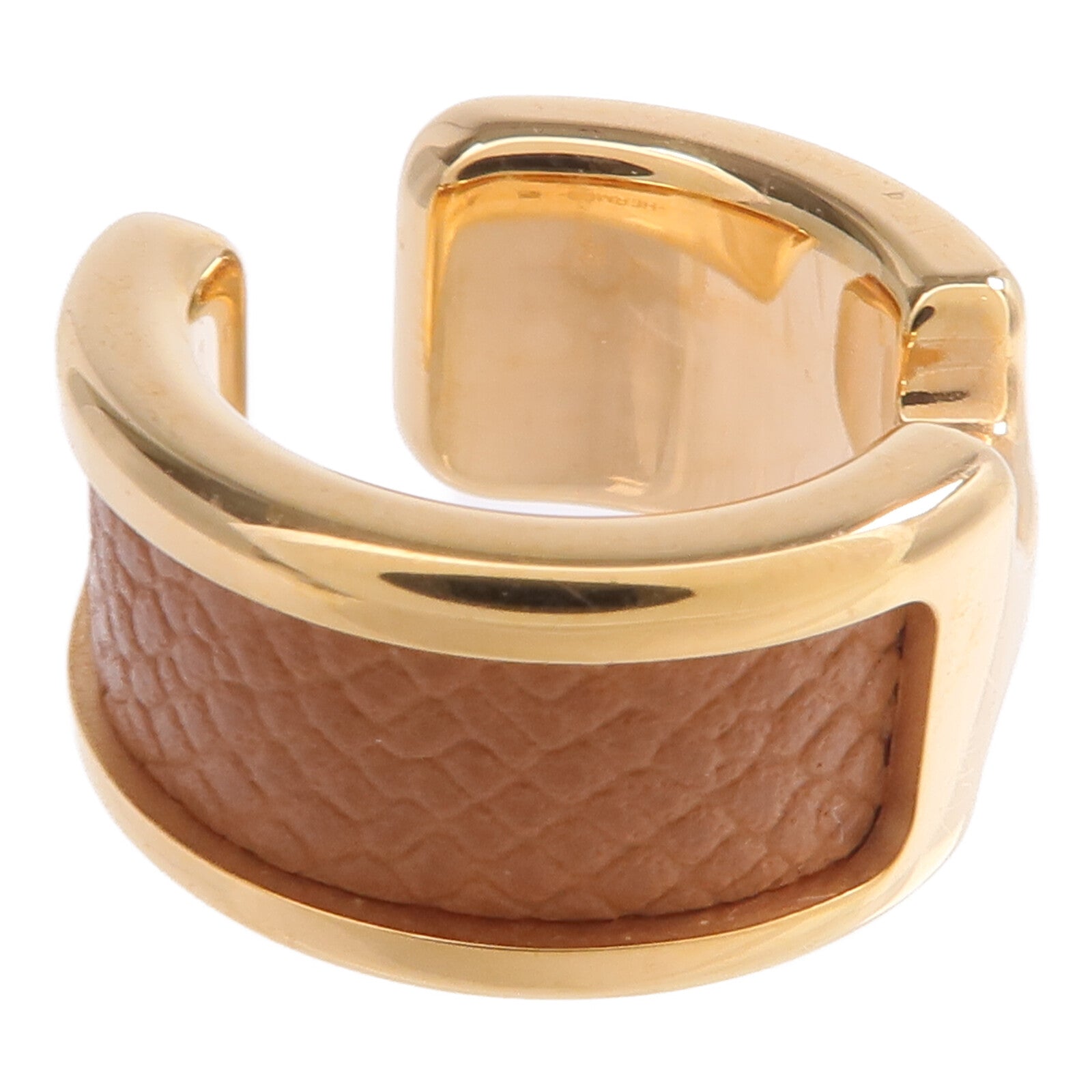 HERMES 金屬/Madame皮革 Olympe Ear Cuff耳夾Gold