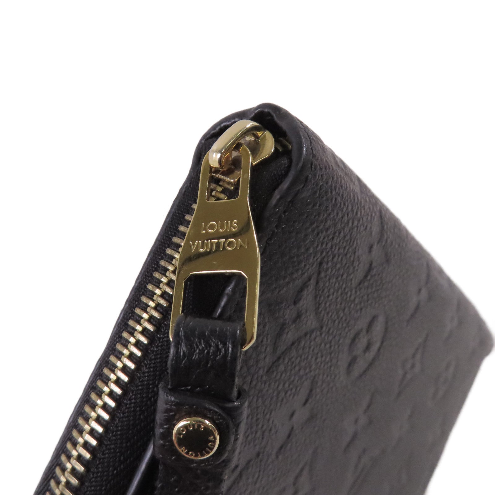 LOUIS VUITTON Monogram Empreinte Zipper Long Wallet金扣拉鏈長錢包黑色