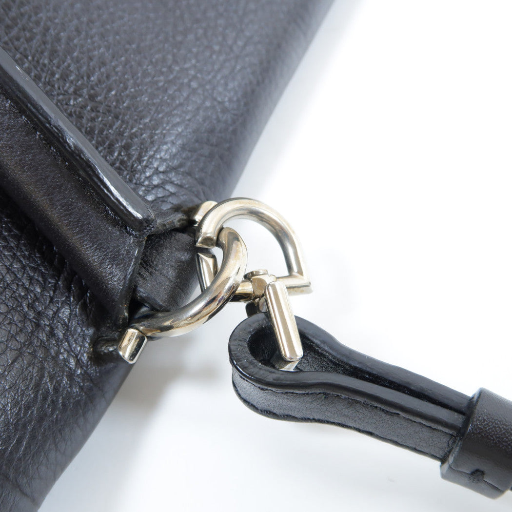 GIVENCHY 【激減優惠】牛皮皮革2 Way Shoulder Bag銀扣手挽肩背兩用袋黑色