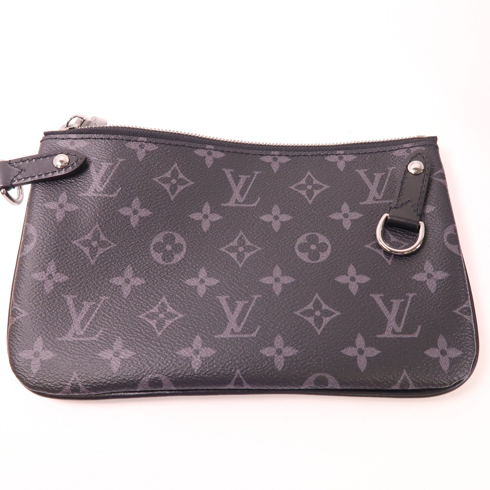 LOUIS VUITTON Monogram Eclipse Reverse Trio Messenger Bag銀扣肩背袋