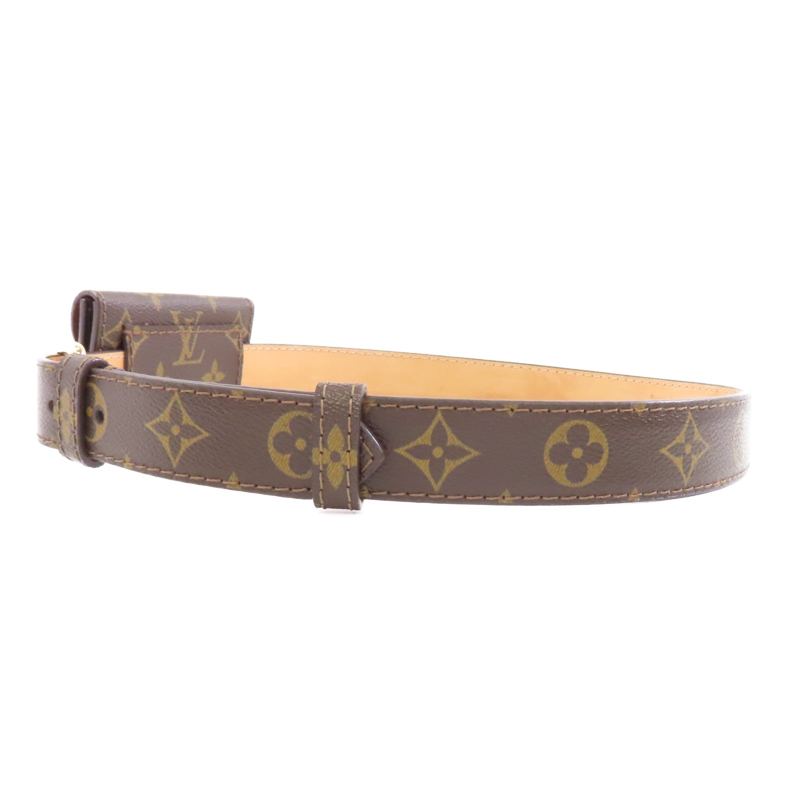 LOUIS VUITTON Monogram Ceinture Pochette#80金扣腰包啡色