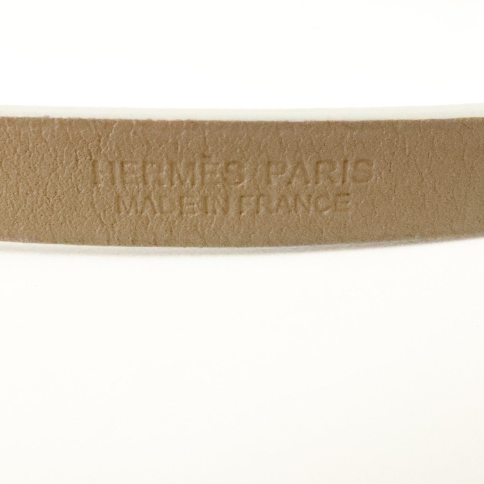 HERMES Swift皮革Medor Infini Double金扣手鏈Etoupe/Blanc