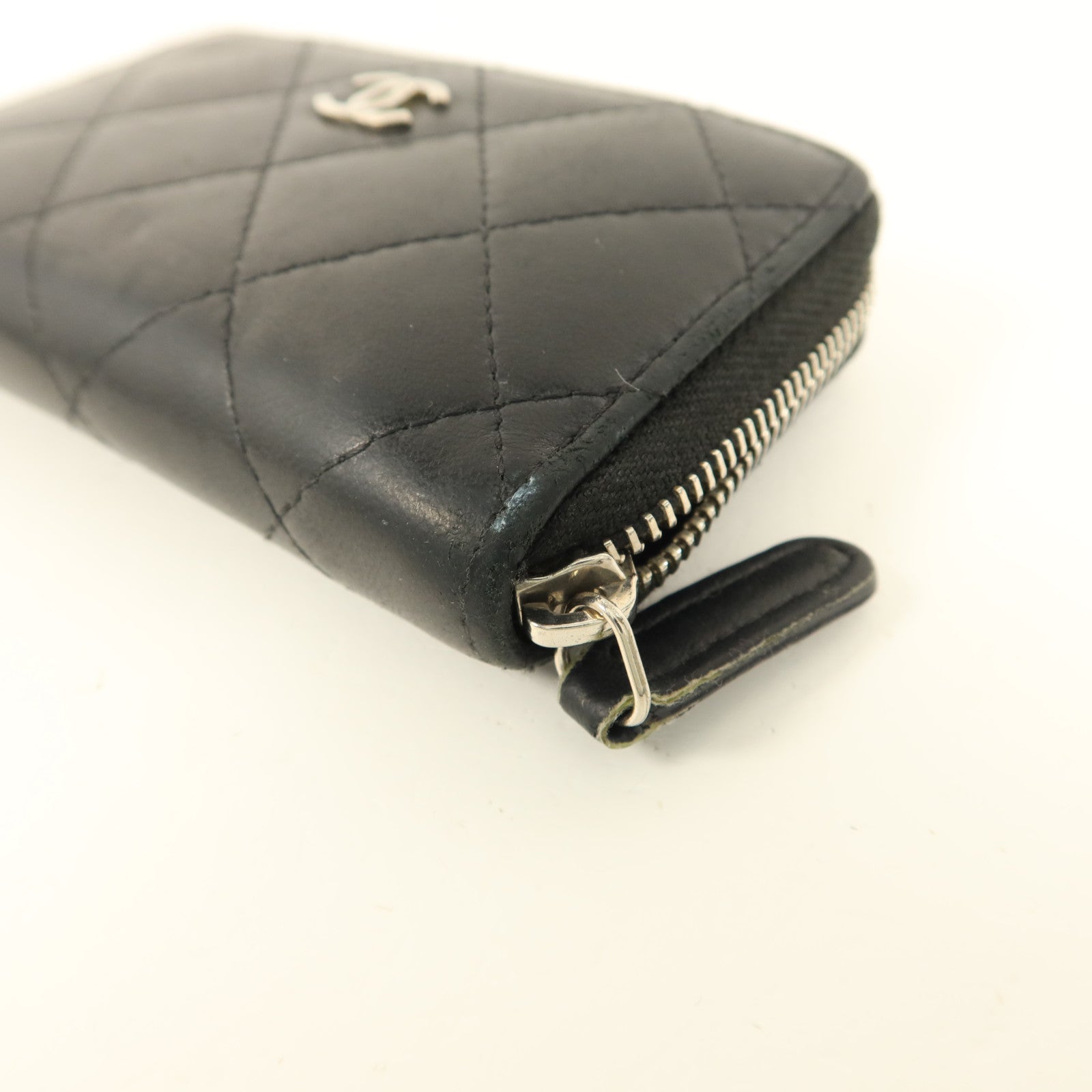 CHANEL 羊皮皮革Key Coin Purse銀扣鎖匙包